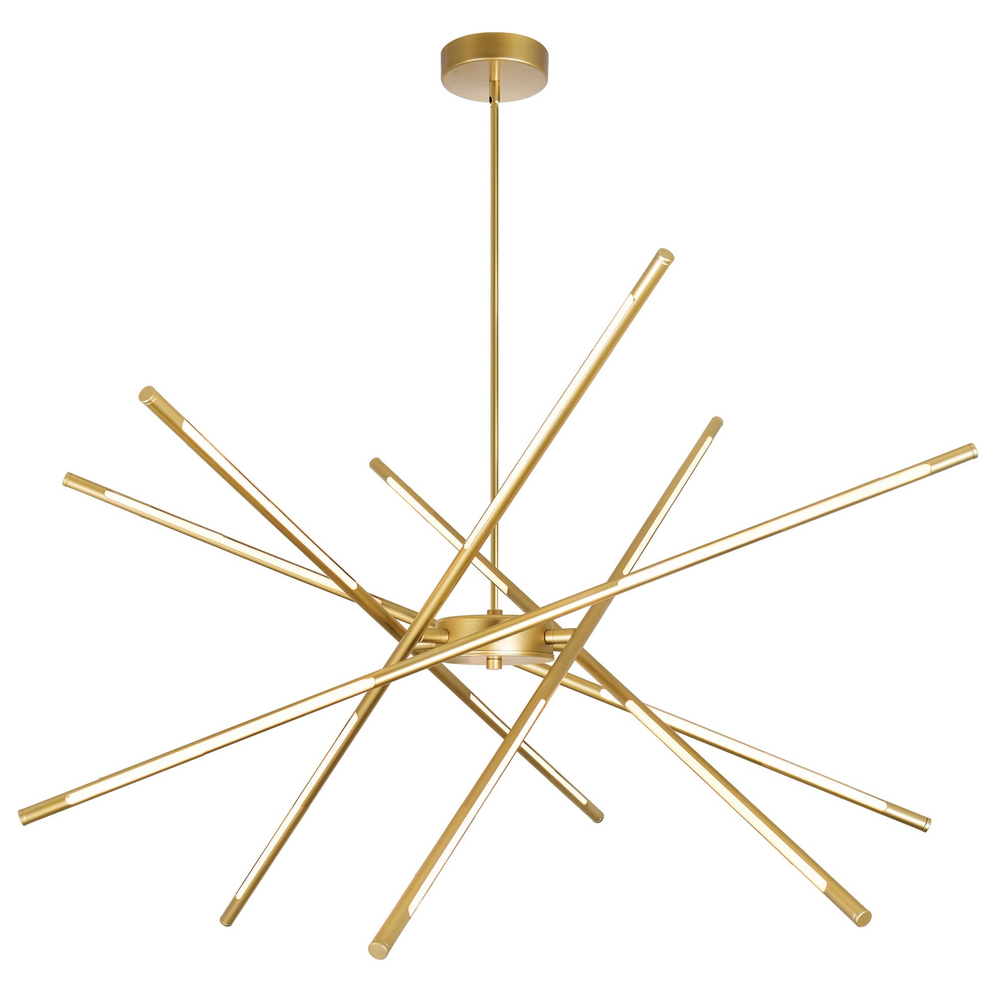 Oskil Integrated LED 43in Satin Gold Chandelier - CWI Lighting