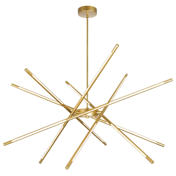 Oskil Integrated LED 43in Satin Gold Chandelier - CWI Lighting