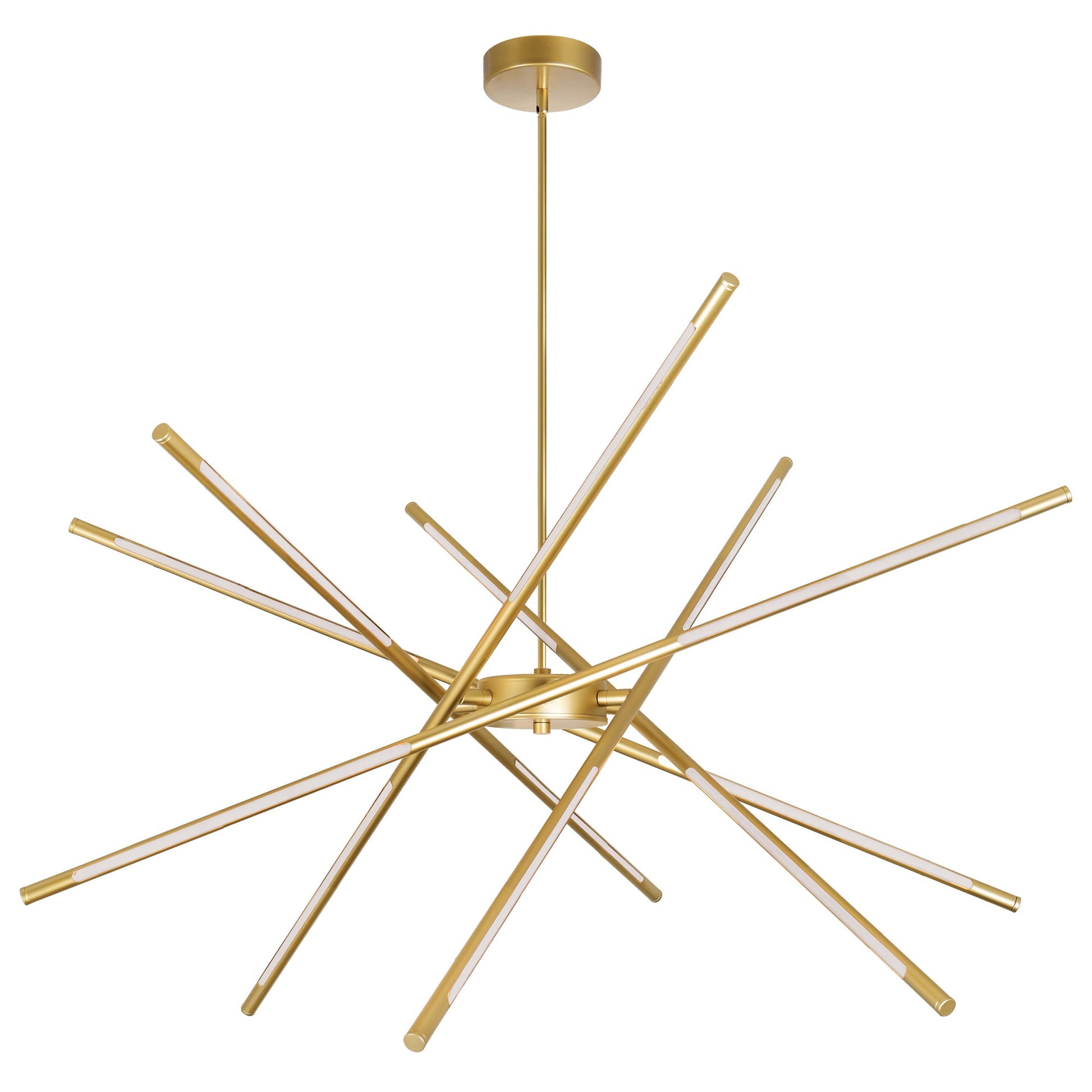 Oskil Integrated LED 43in Satin Gold Chandelier - CWI Lighting