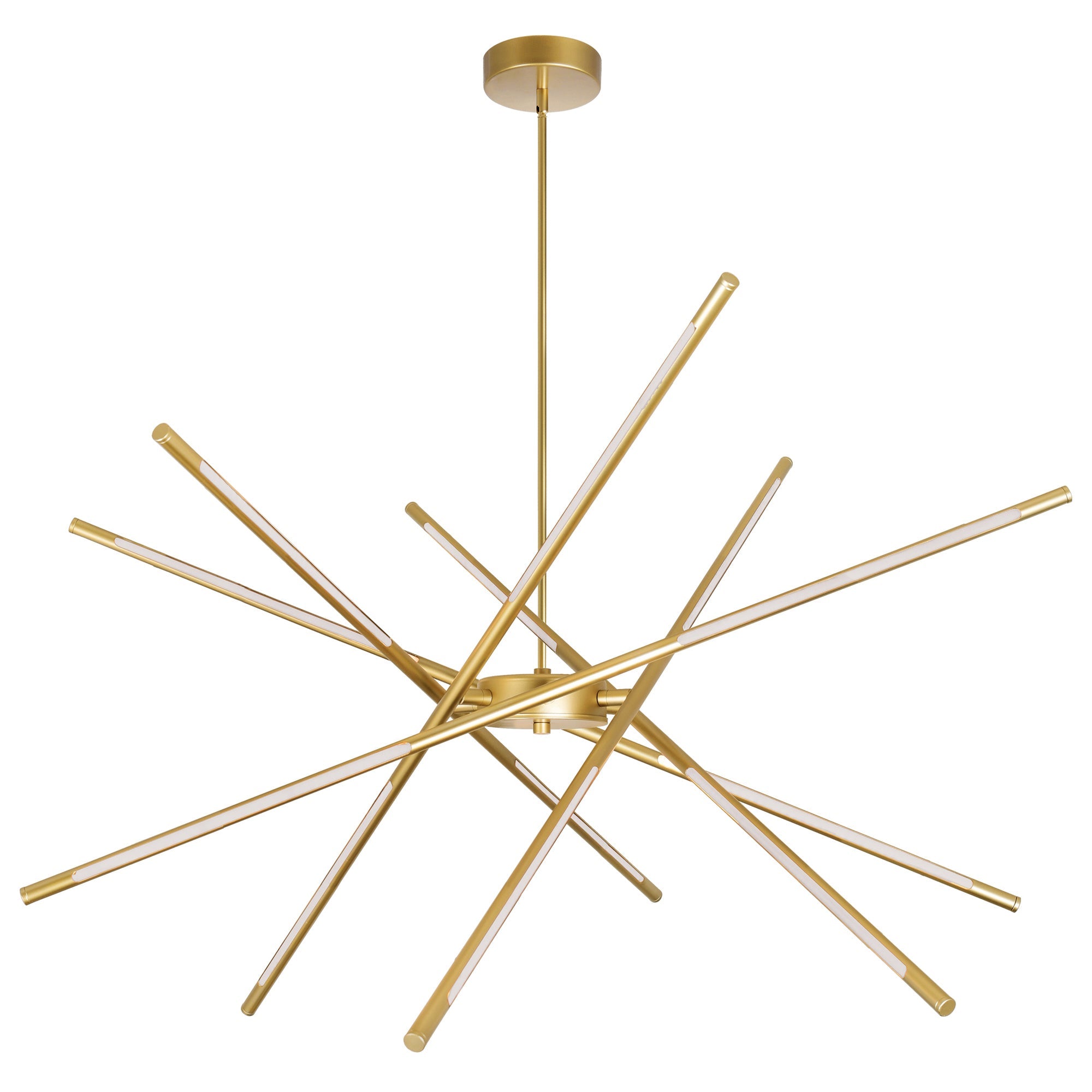 Oskil Integrated LED 43in Satin Gold Chandelier - CWI Lighting