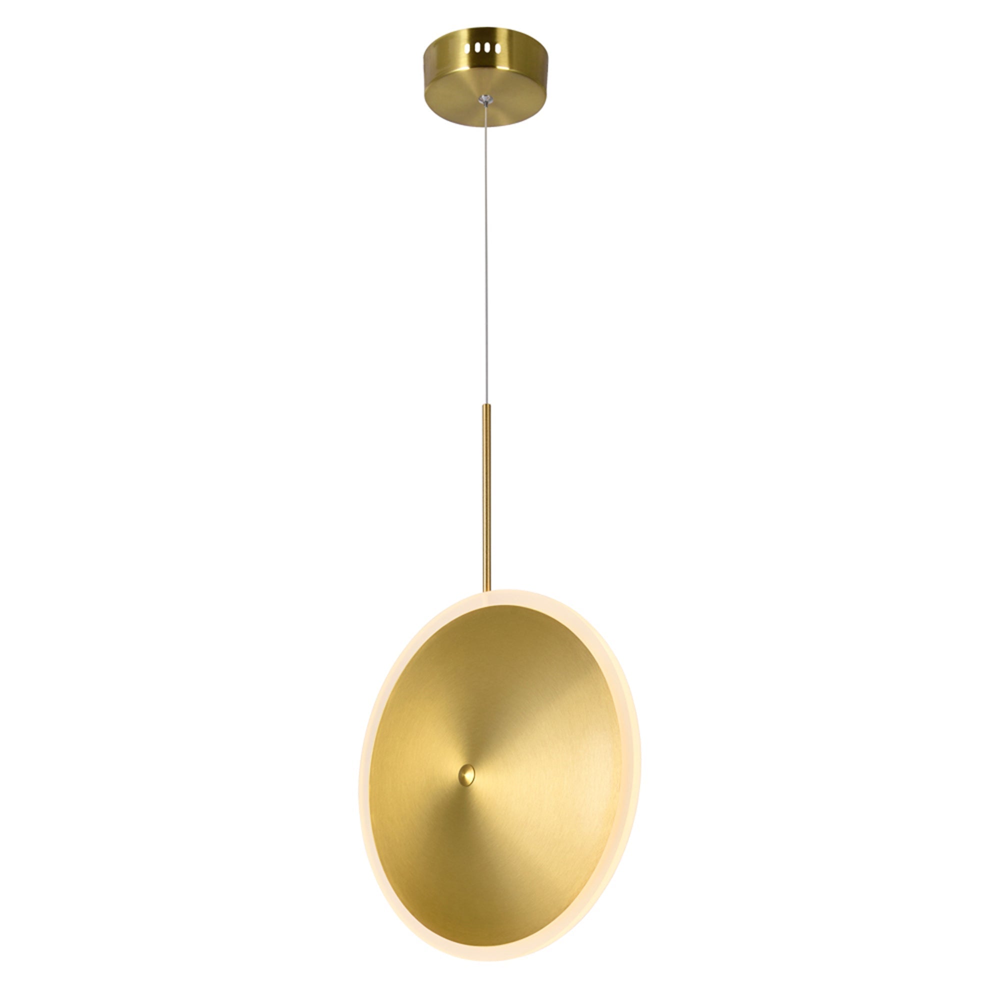 Ovni LED Mini Pendant With Brass Finish - CWI Lighting