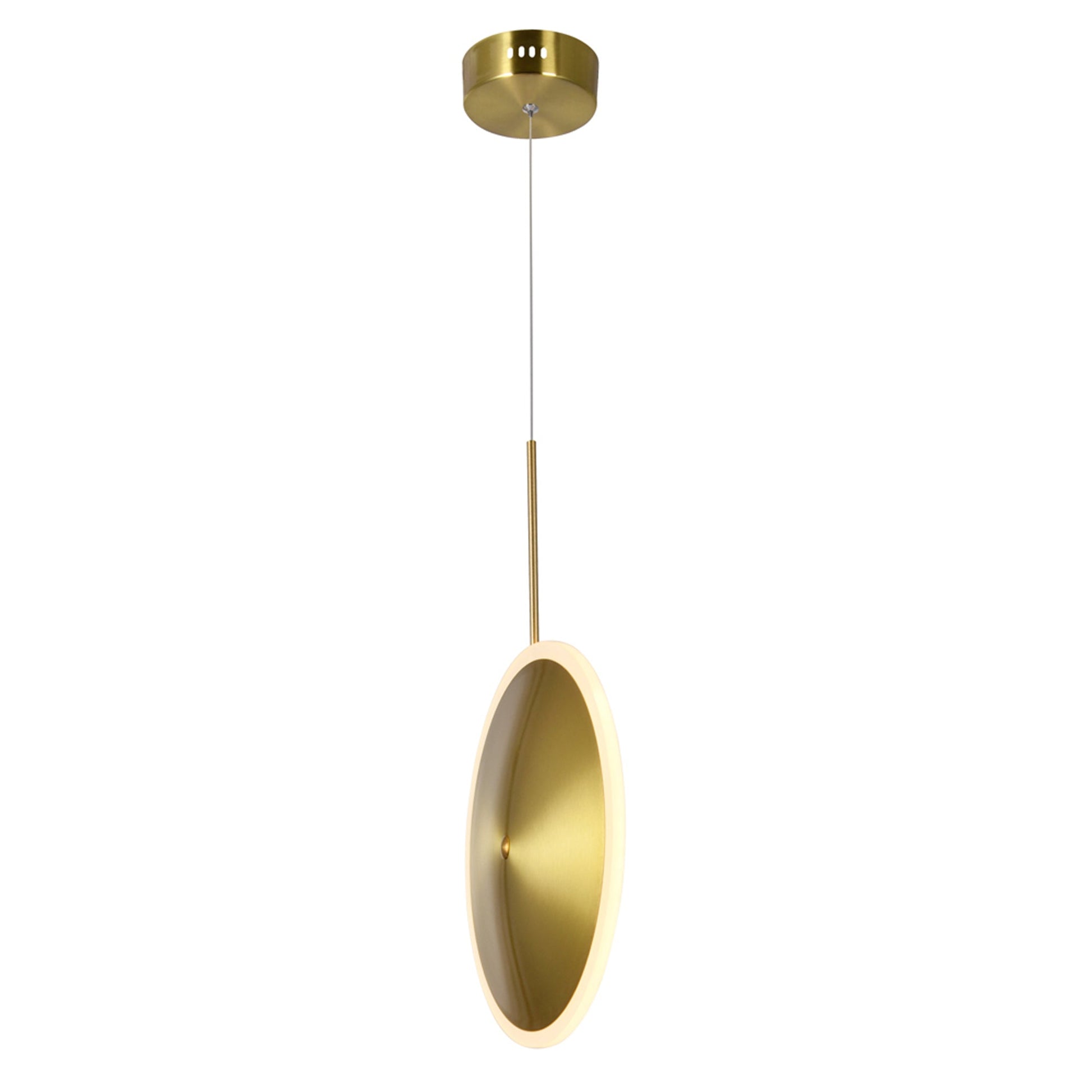 Ovni LED Mini Pendant With Brass Finish - CWI Lighting