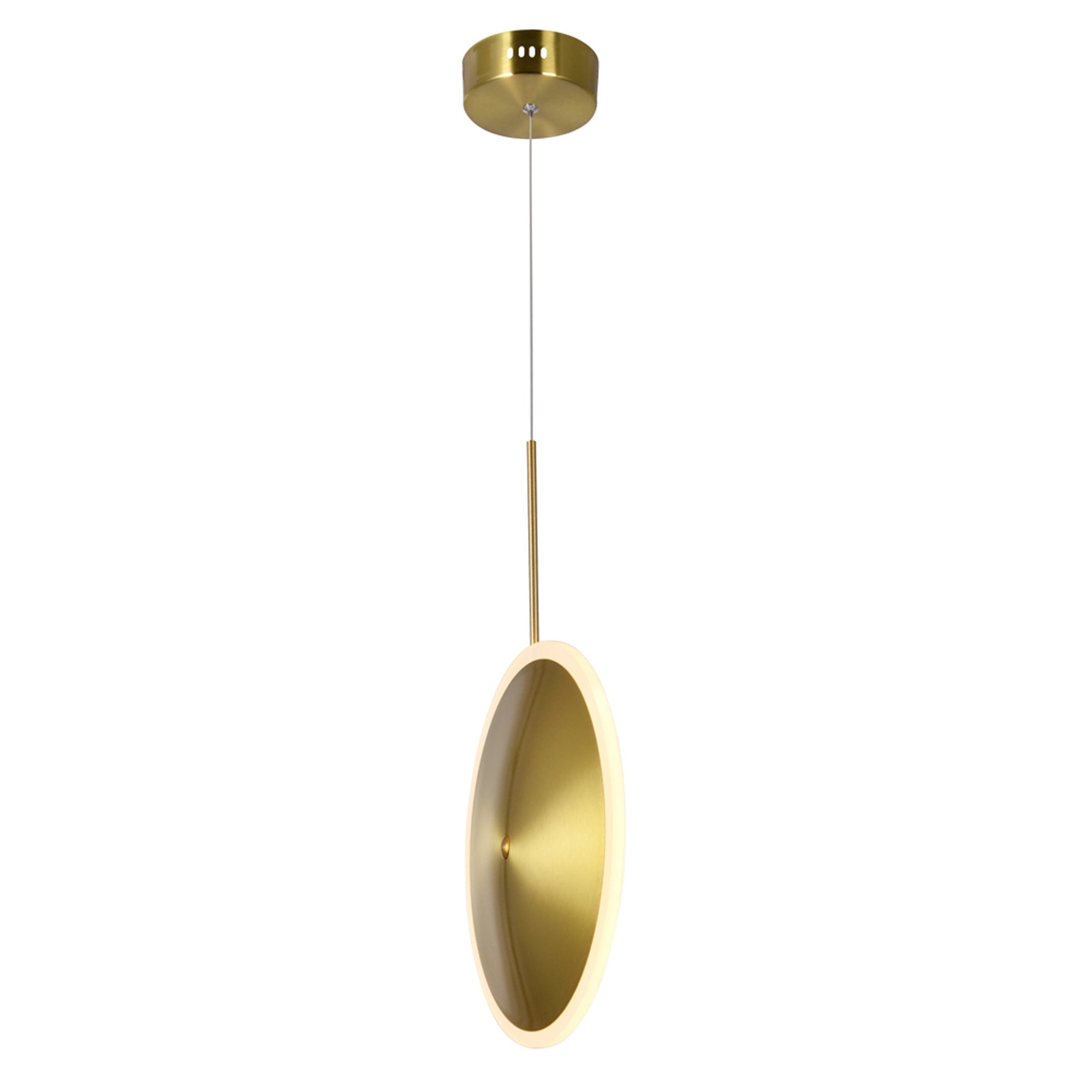 Ovni LED Mini Pendant With Brass Finish - CWI Lighting