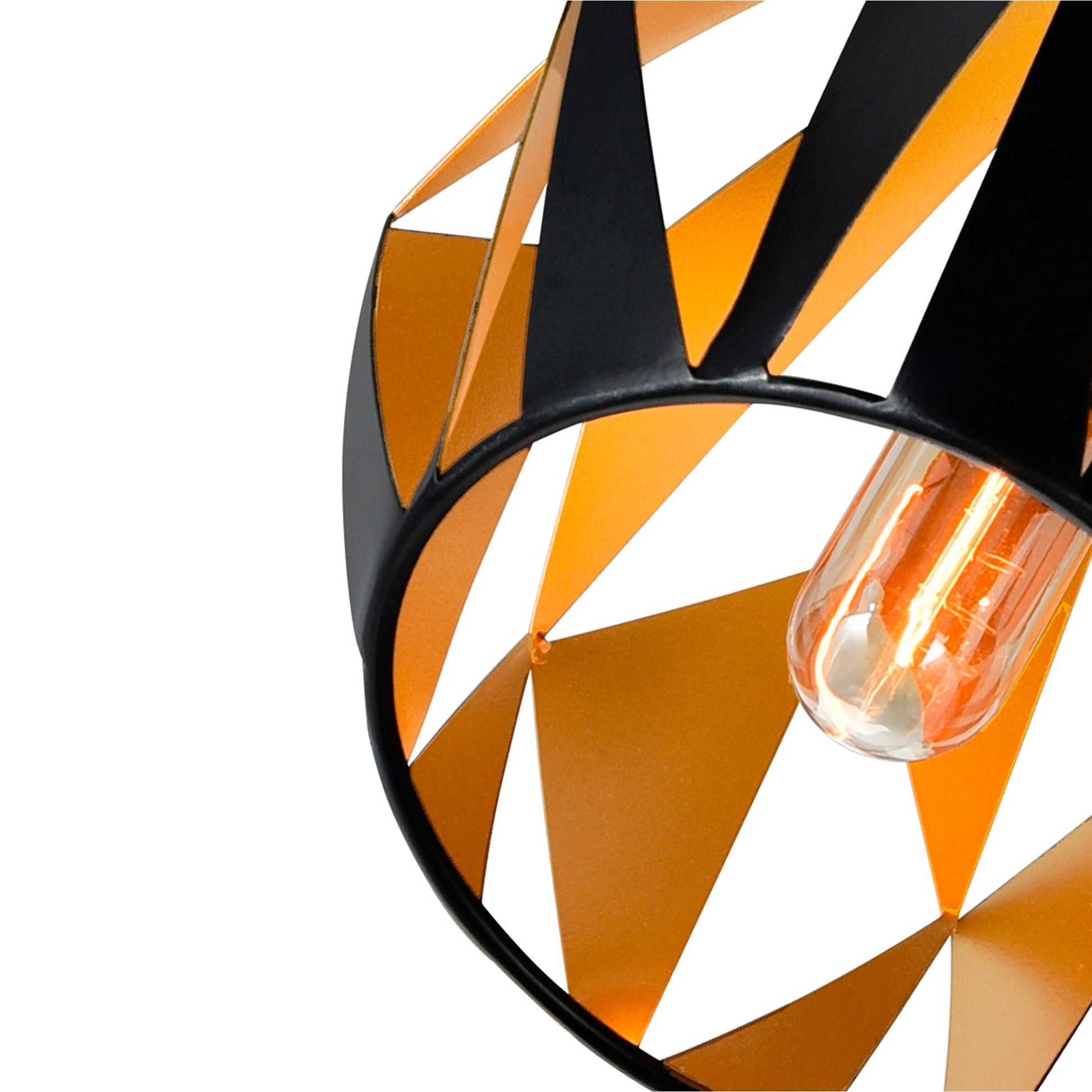 Oxide 1 Light 12in Black & Copper Down Pendant - CWI Lighting