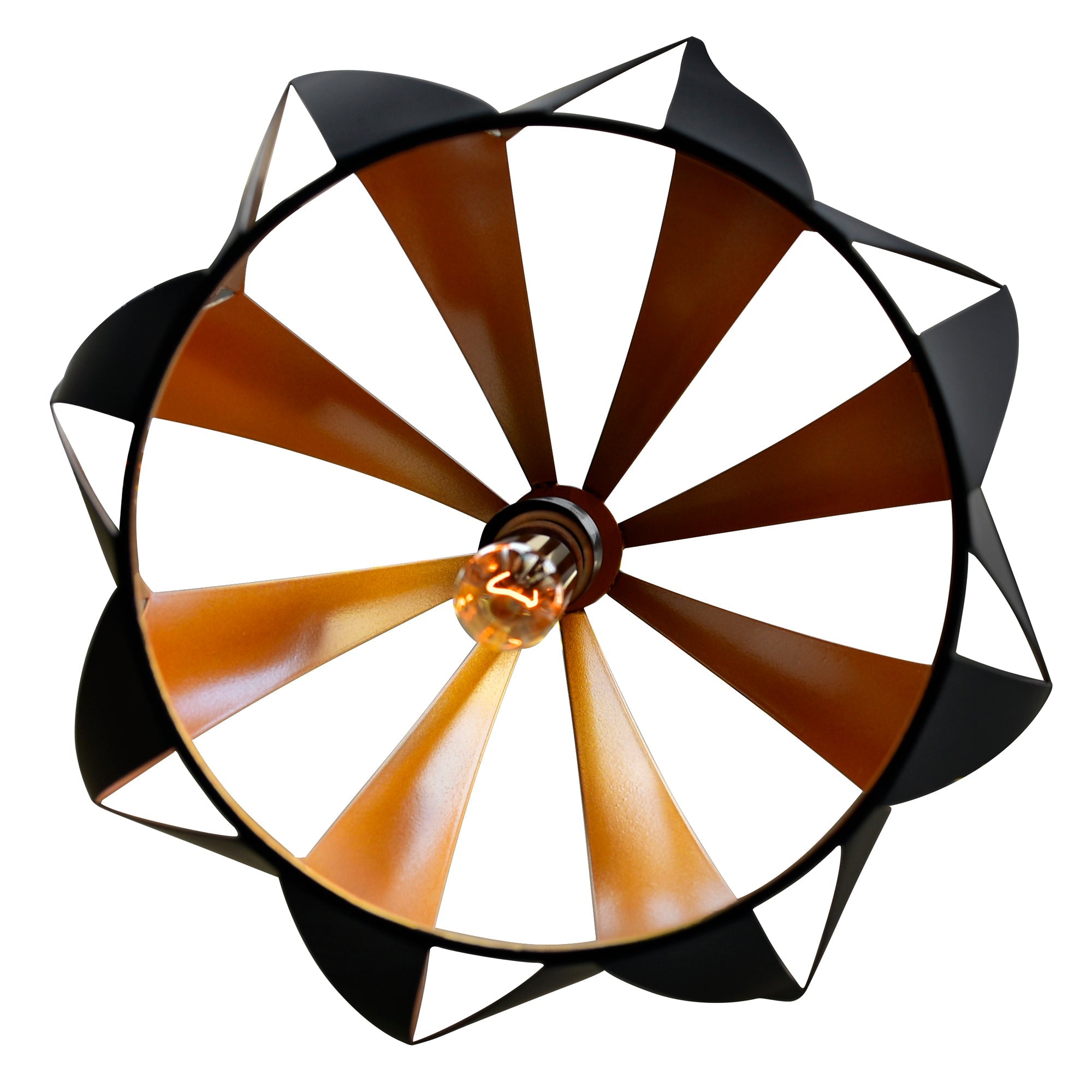 Oxide 1 Light 12in Black & Copper Down Pendant - CWI Lighting