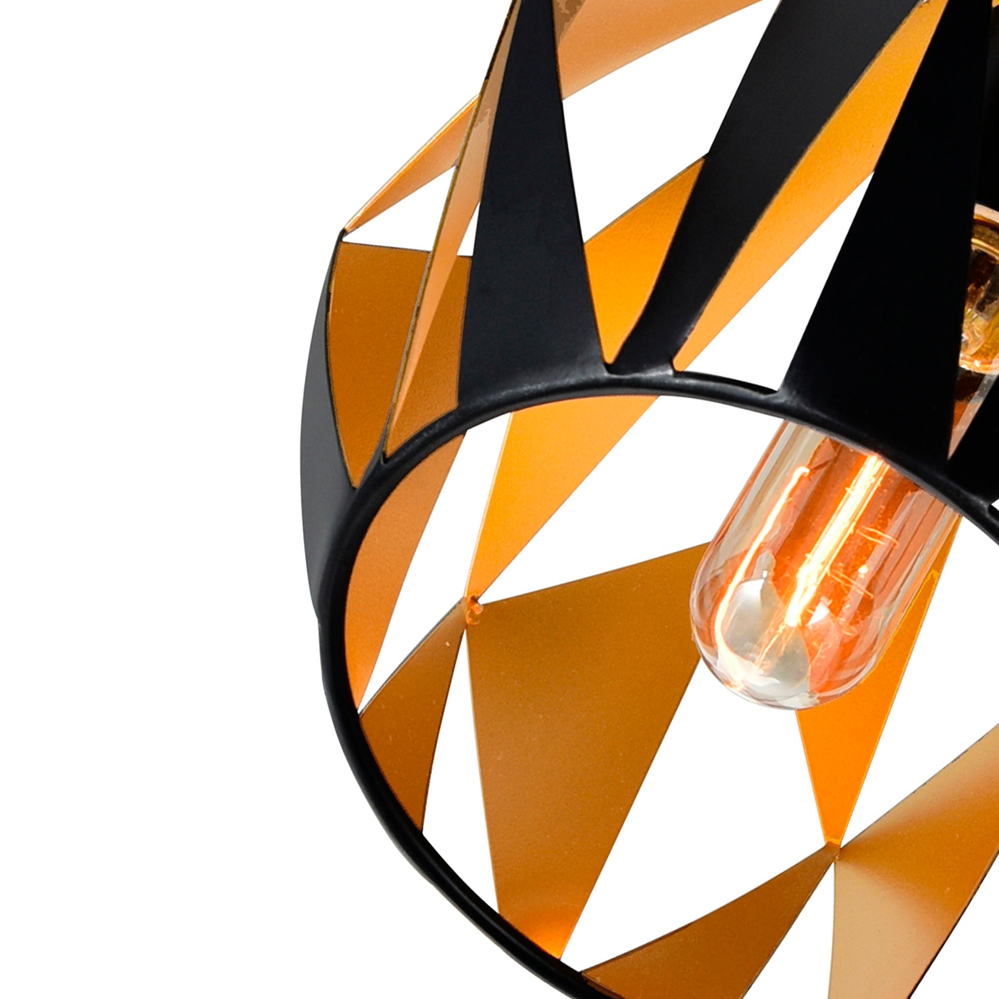 Oxide 1 Light 16in Black & Copper Down Pendant - CWI Lighting