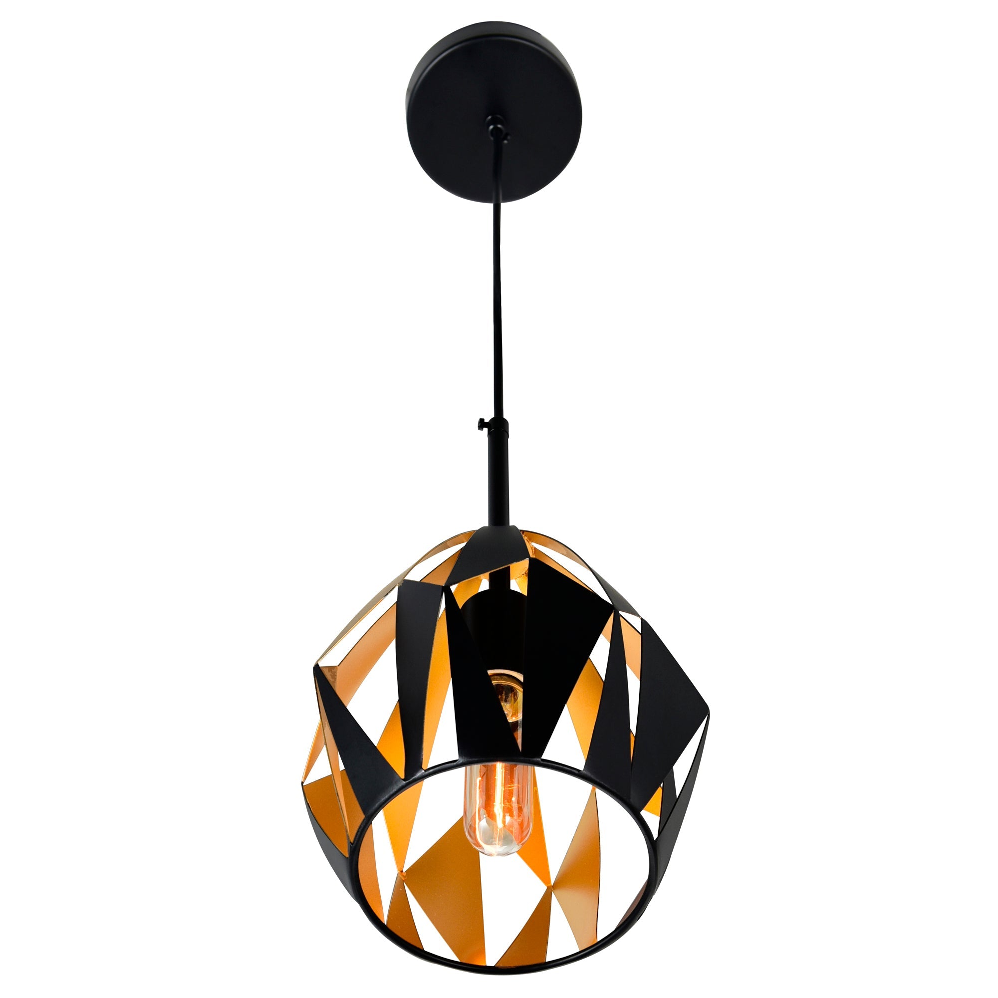 Oxide 1 Light 8in Black & Copper Down Mini Pendant - CWI Lighting