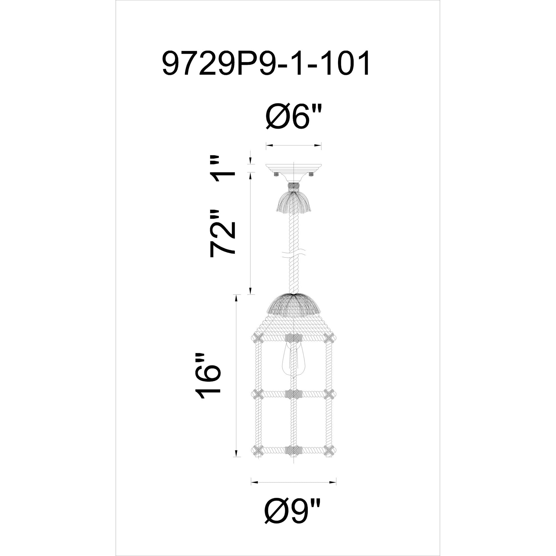 Padma 1 Light Down Mini Pendant With Black Finish - CWI Lighting