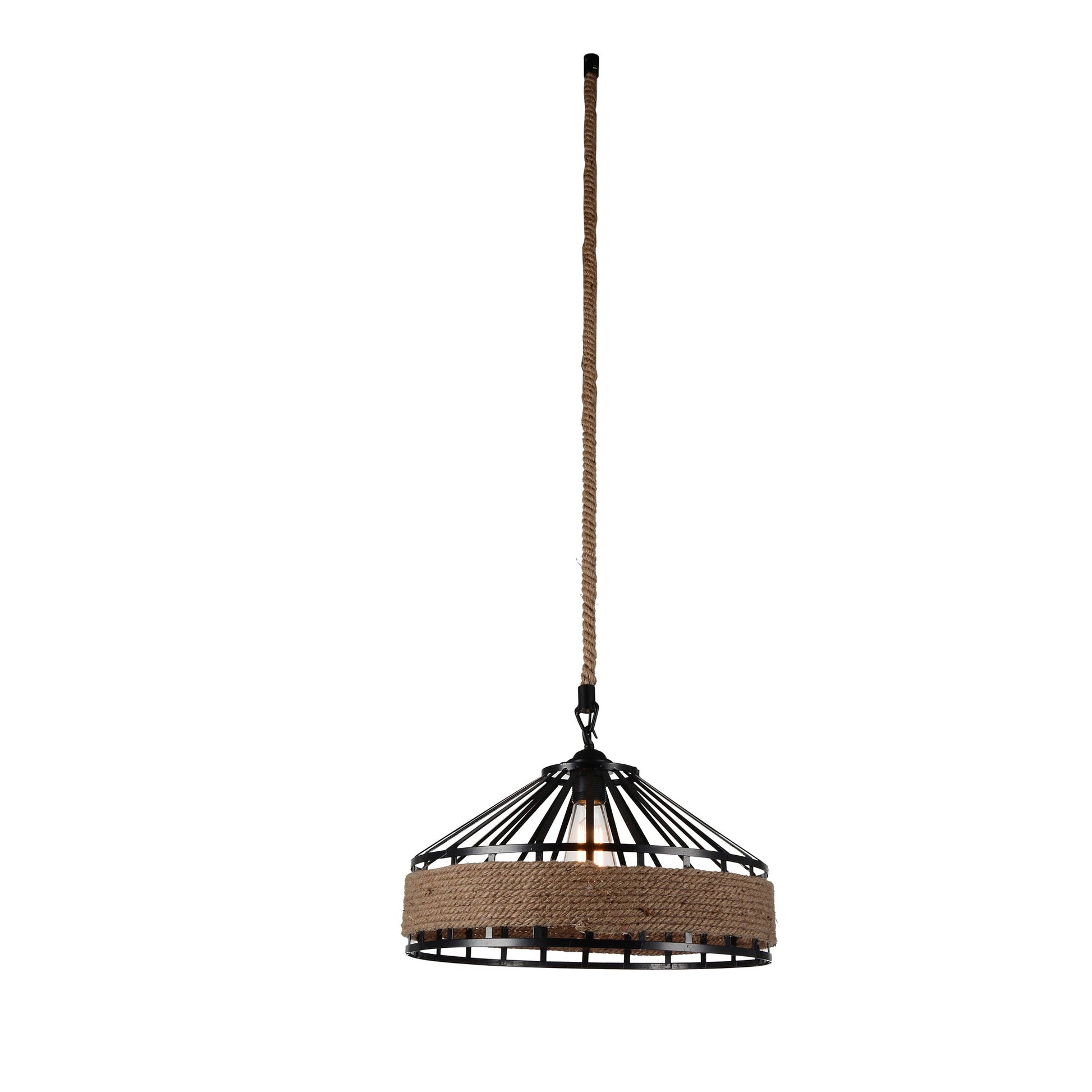 Padma 1 Light Down Pendant With Black Finish - CWI Lighting