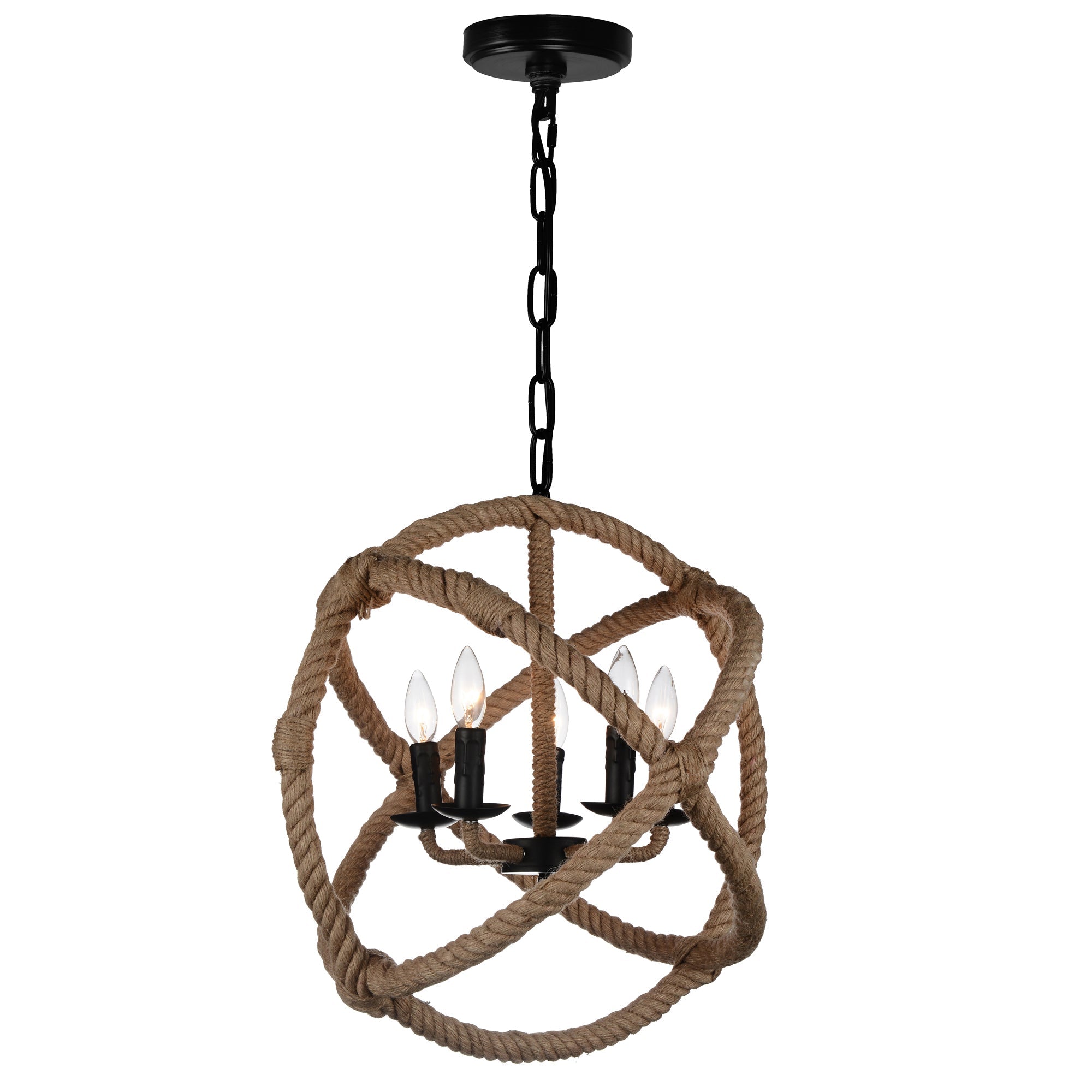 Padma 5 Light 21in Black Chandelier - CWI Lighting
