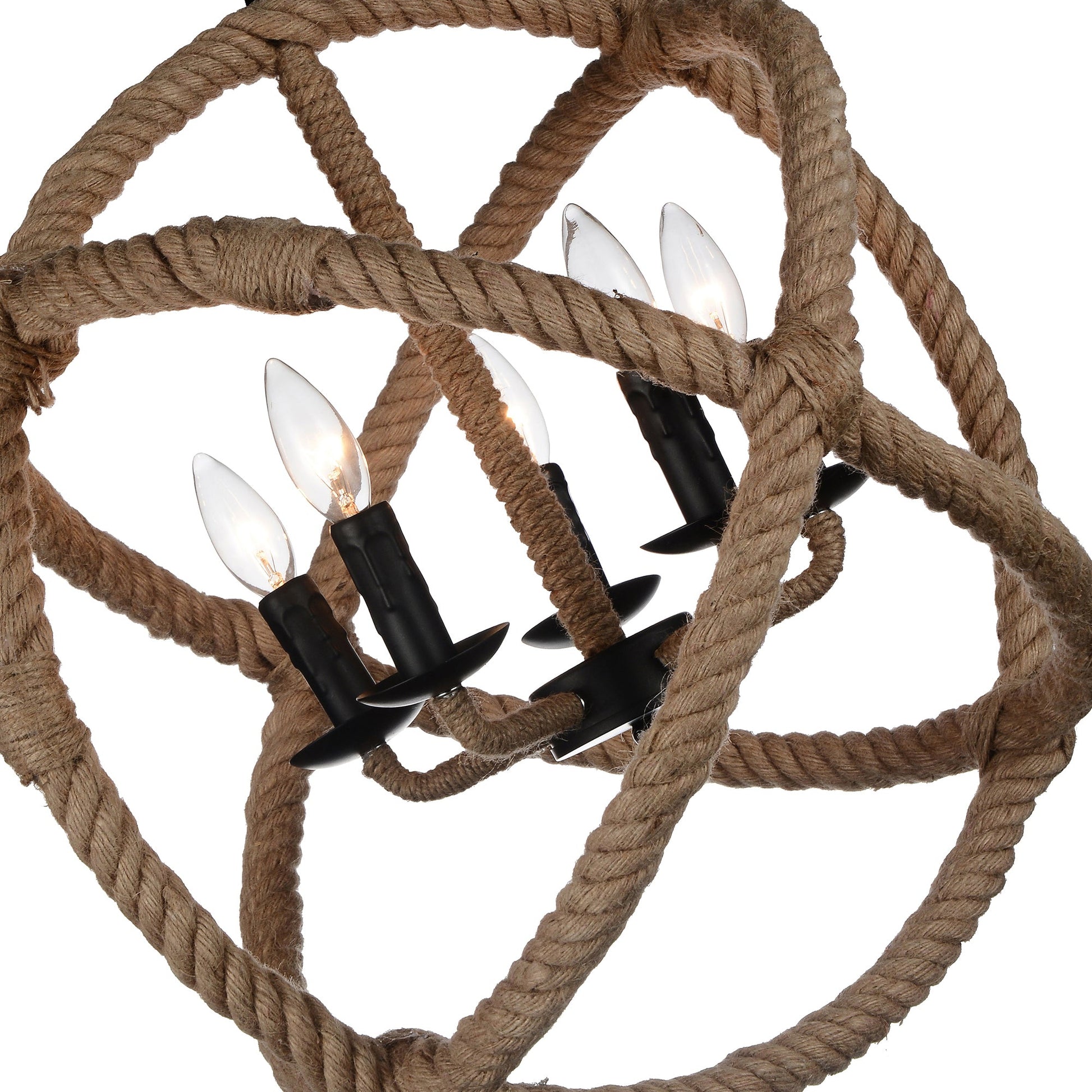 Padma 5 Light 21in Black Chandelier - CWI Lighting