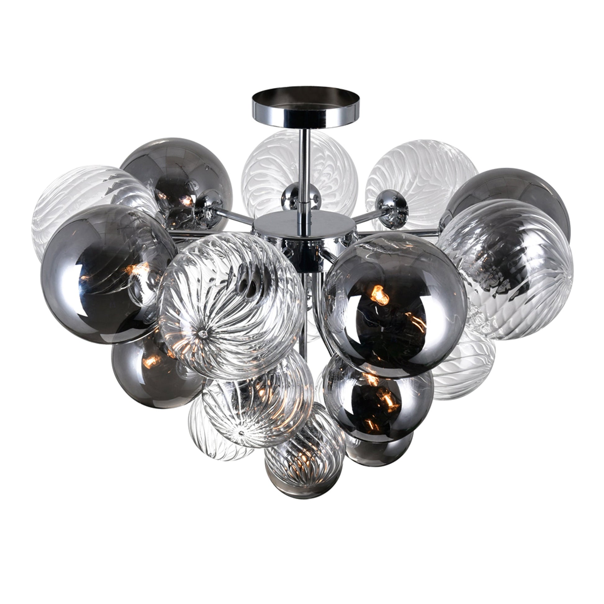 Pallocino 10 Light 25in Chrome Flush Mount - CWI Lighting