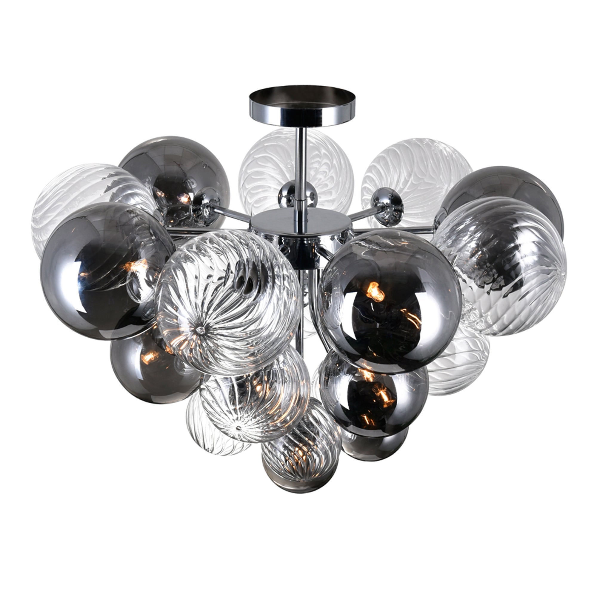 Pallocino 10 Light 25in Chrome Flush Mount - CWI Lighting