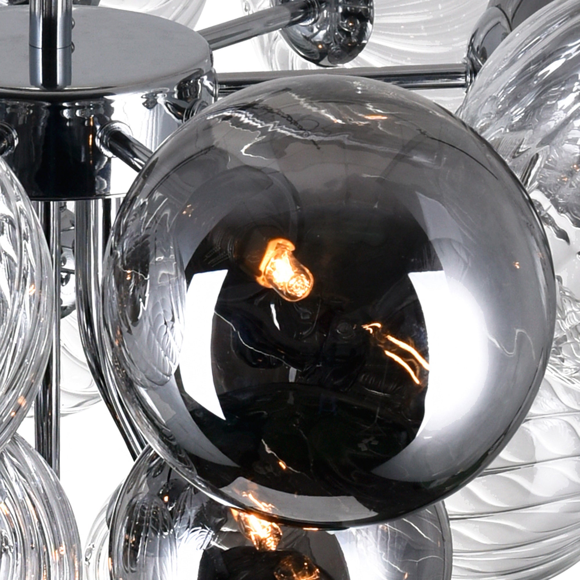 Pallocino 10 Light 25in Chrome Flush Mount - CWI Lighting