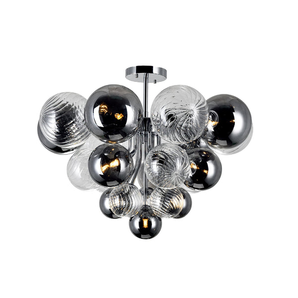 Pallocino 10 Light 25in Chrome Flush Mount - CWI Lighting