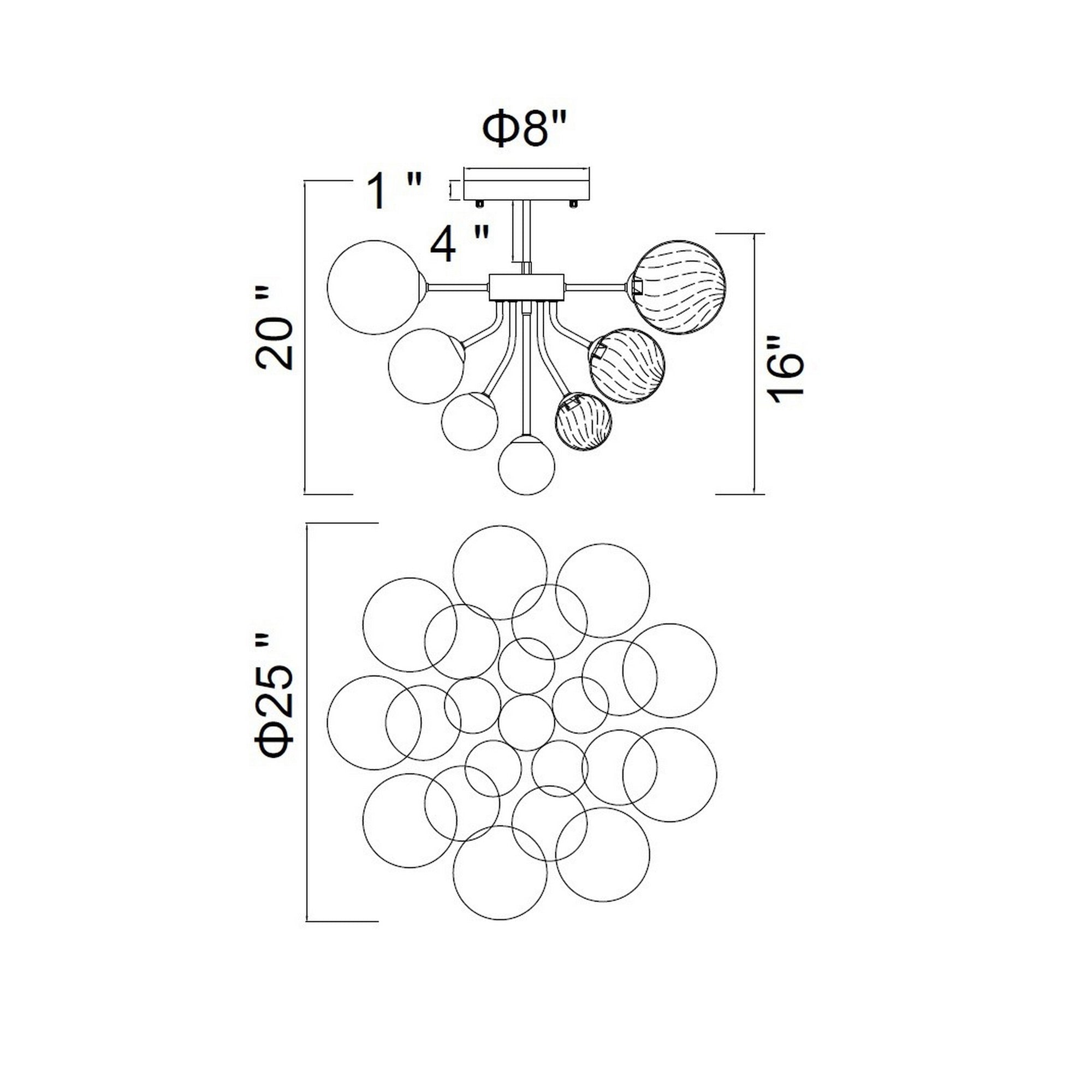 Pallocino 10 Light 25in Chrome Flush Mount - CWI Lighting