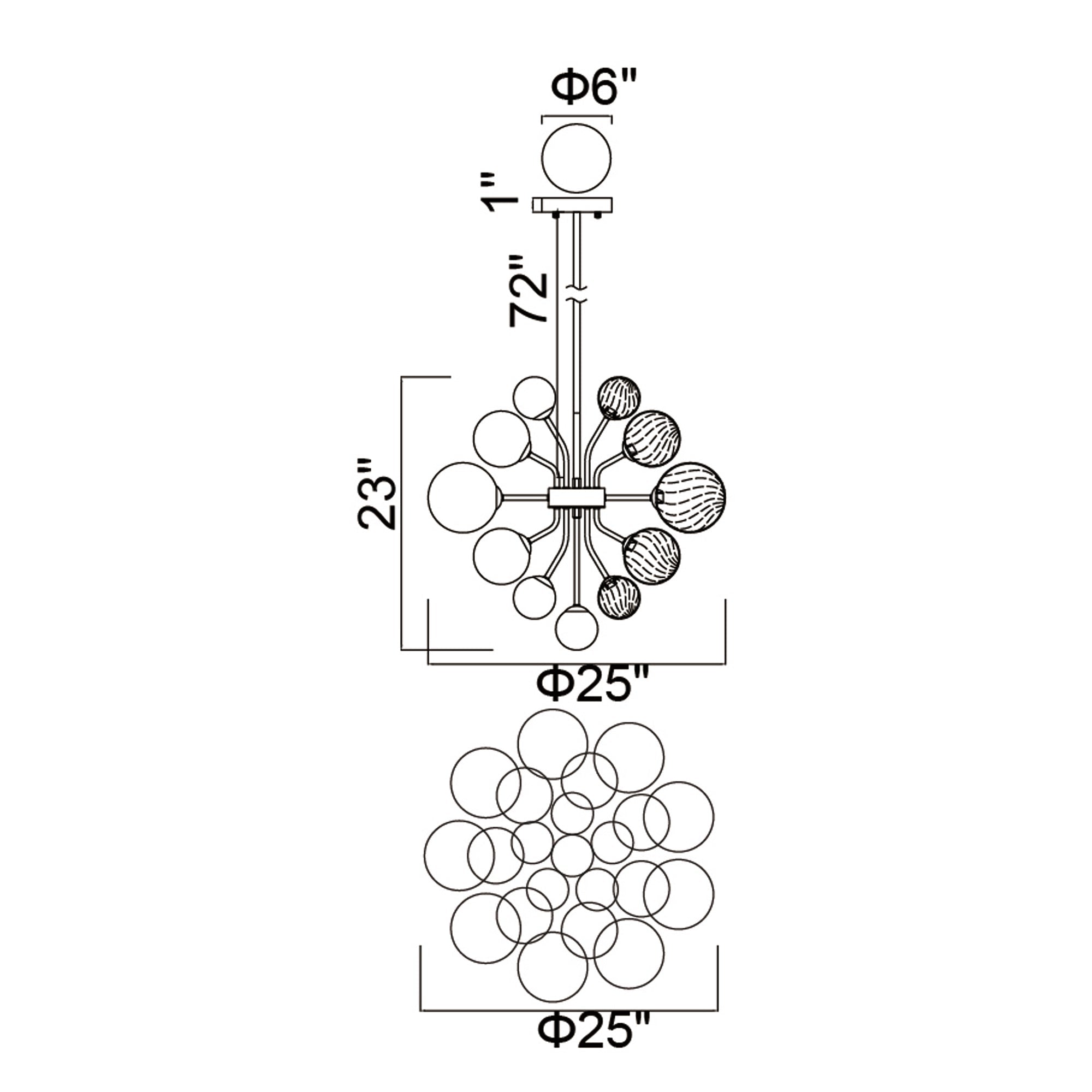 Pallocino 15 Light 25in Chrome Chandelier - CWI Lighting