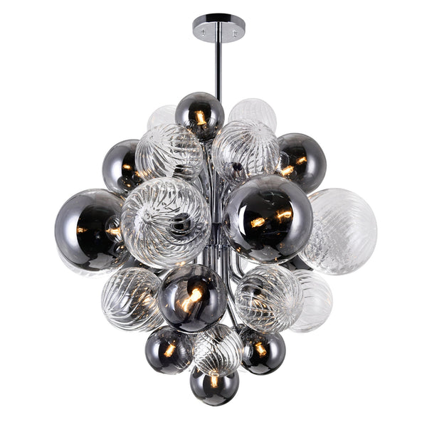 Pallocino 15 Light 25in Chrome Chandelier - CWI Lighting