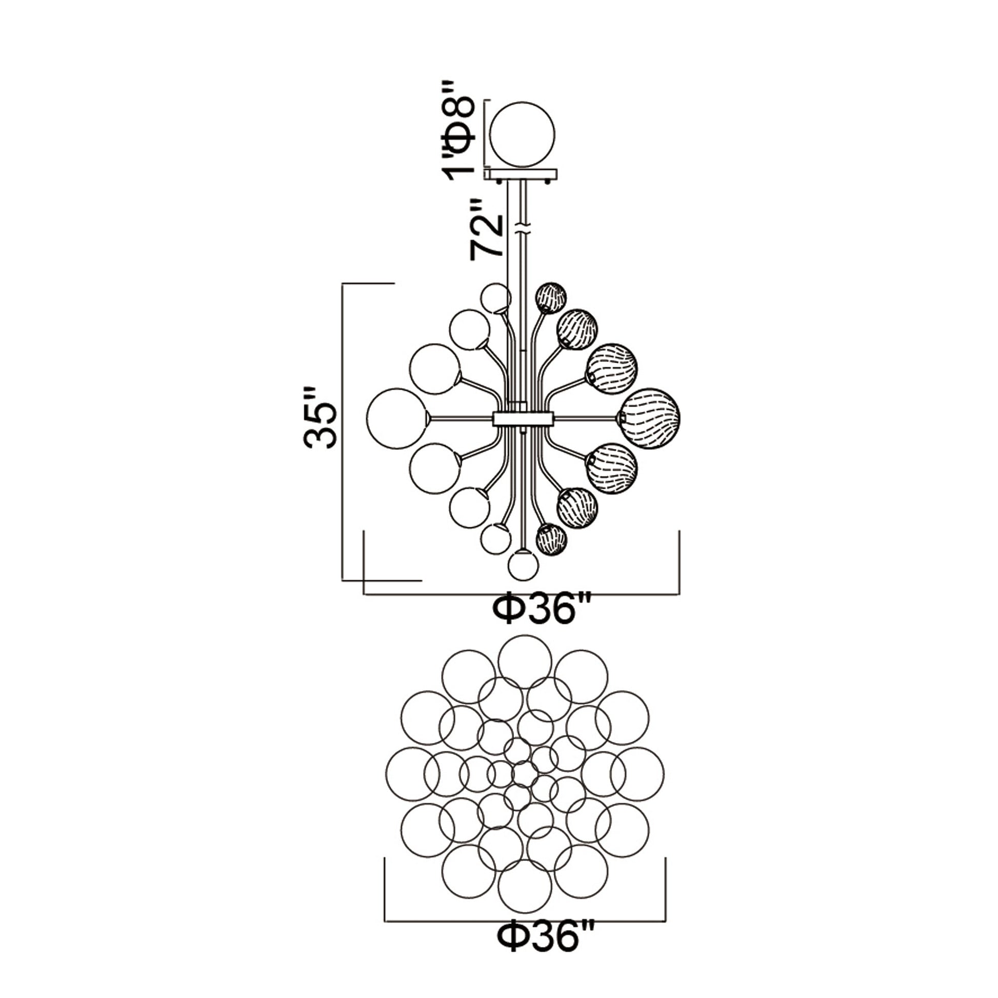 Pallocino 27 Light 36in Chrome Chandelier - CWI Lighting
