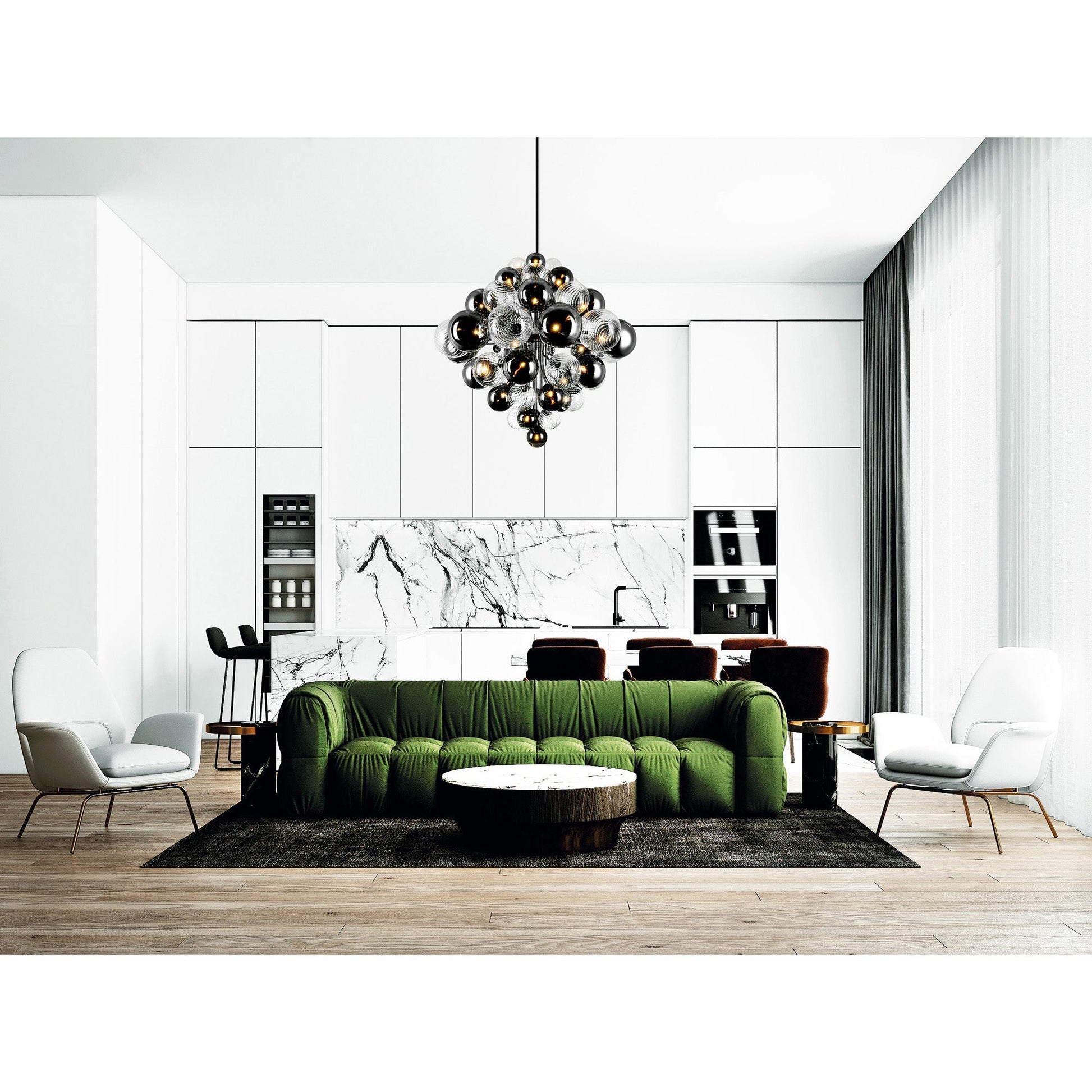 Pallocino 27 Light 36in Chrome Chandelier - CWI Lighting