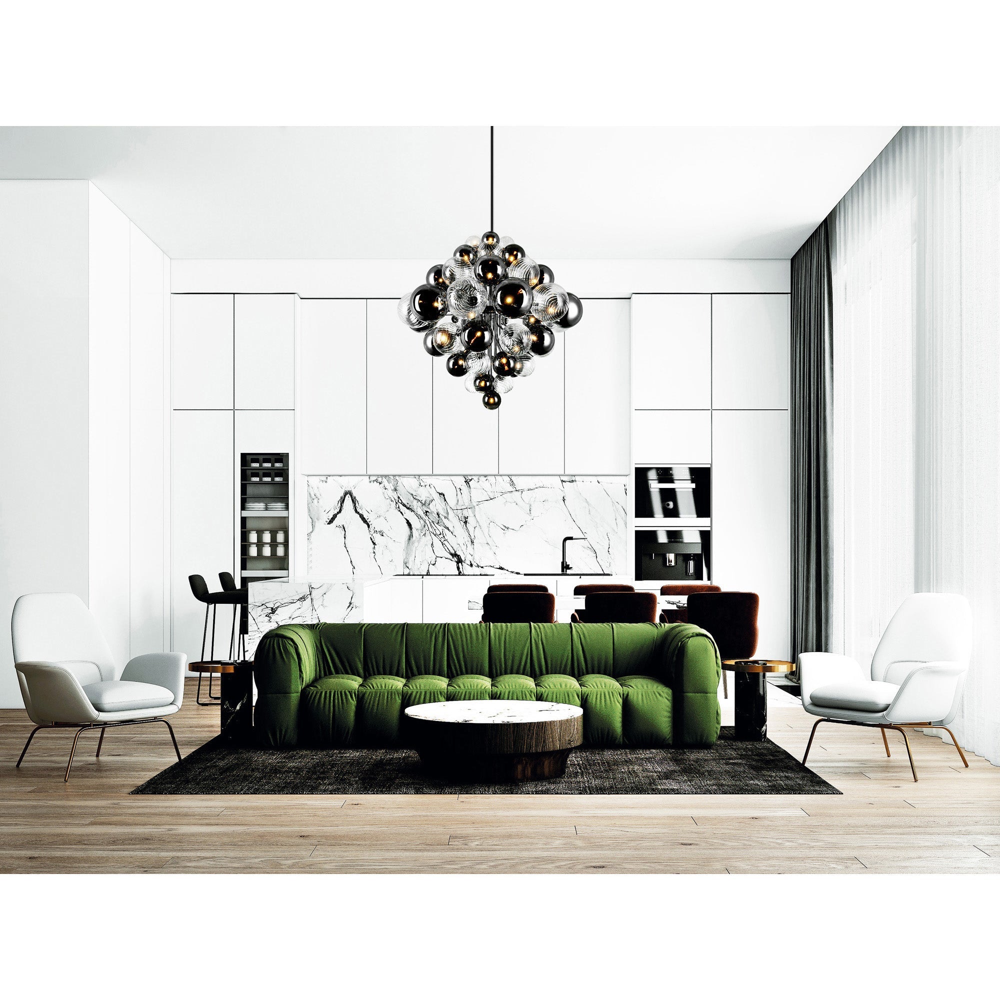 Pallocino 27 Light 36in Chrome Chandelier - CWI Lighting