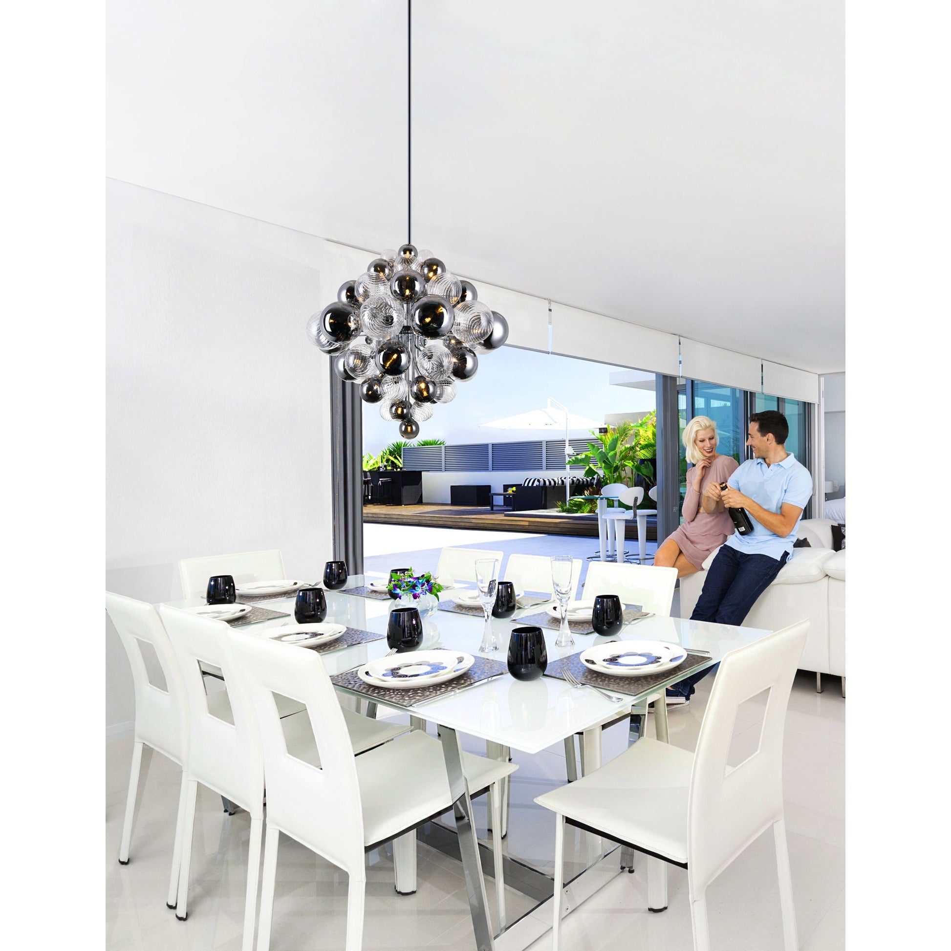 Pallocino 27 Light 36in Chrome Chandelier - CWI Lighting