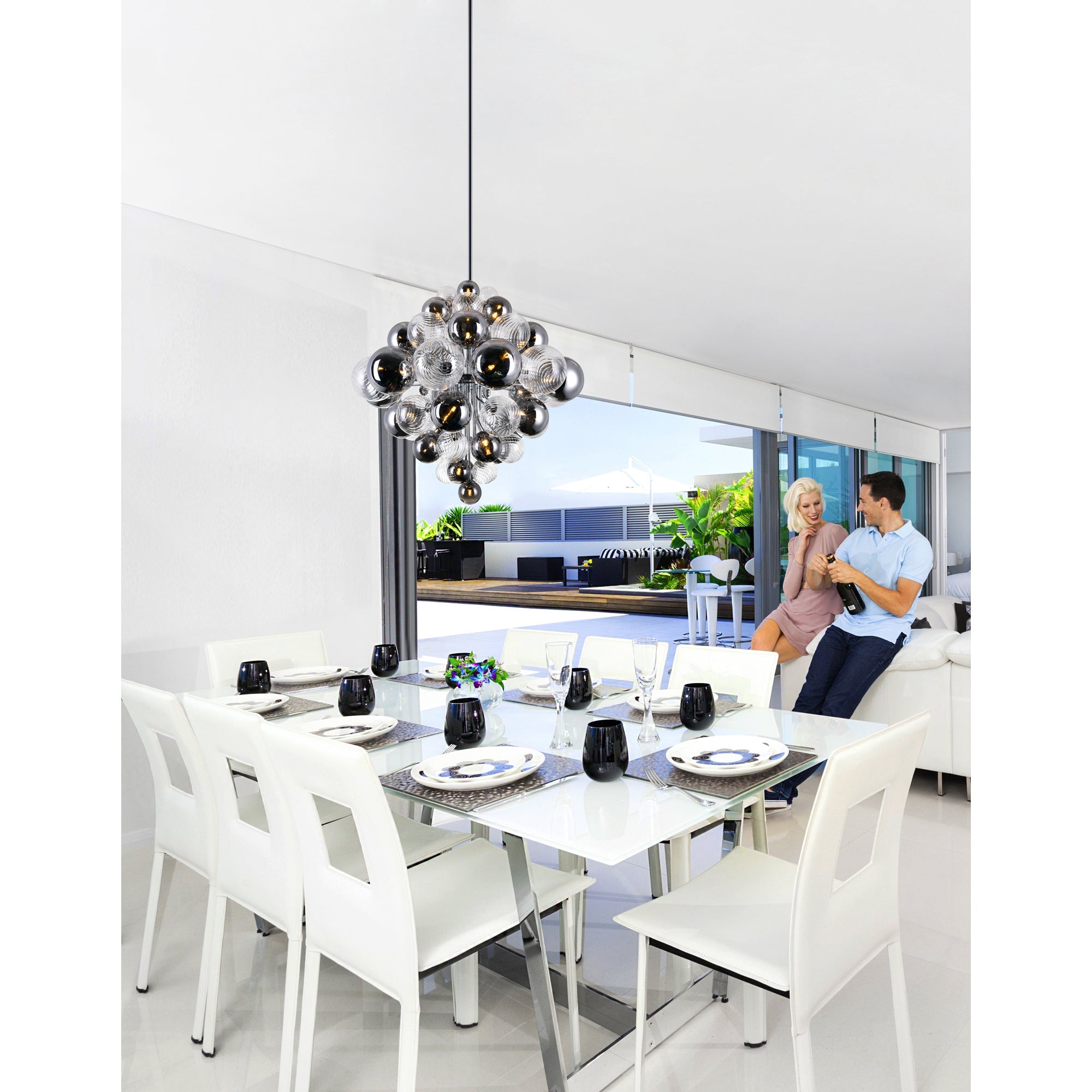 Pallocino 27 Light 36in Chrome Chandelier - CWI Lighting