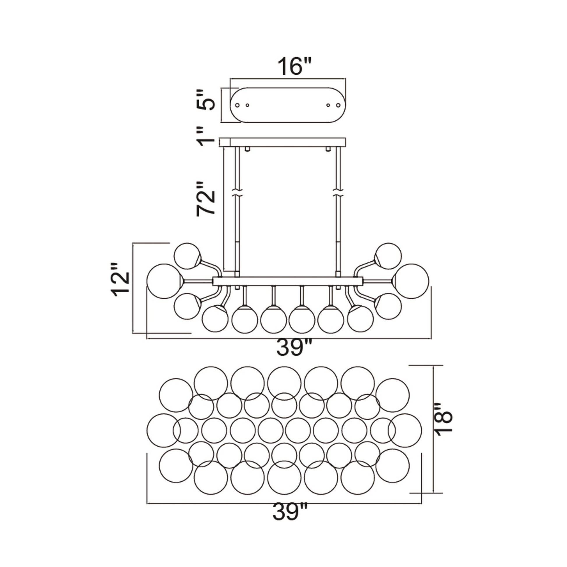 Pallocino 27 Light 39in Chrome Chandelier - CWI Lighting