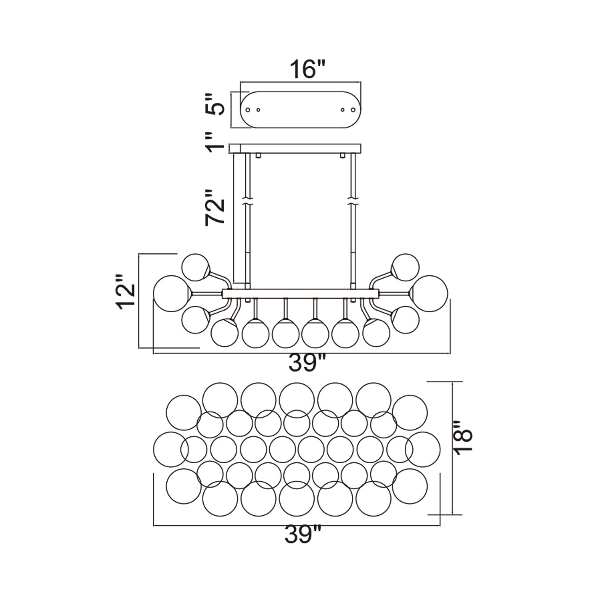 Pallocino 27 Light 39in Chrome Chandelier - CWI Lighting