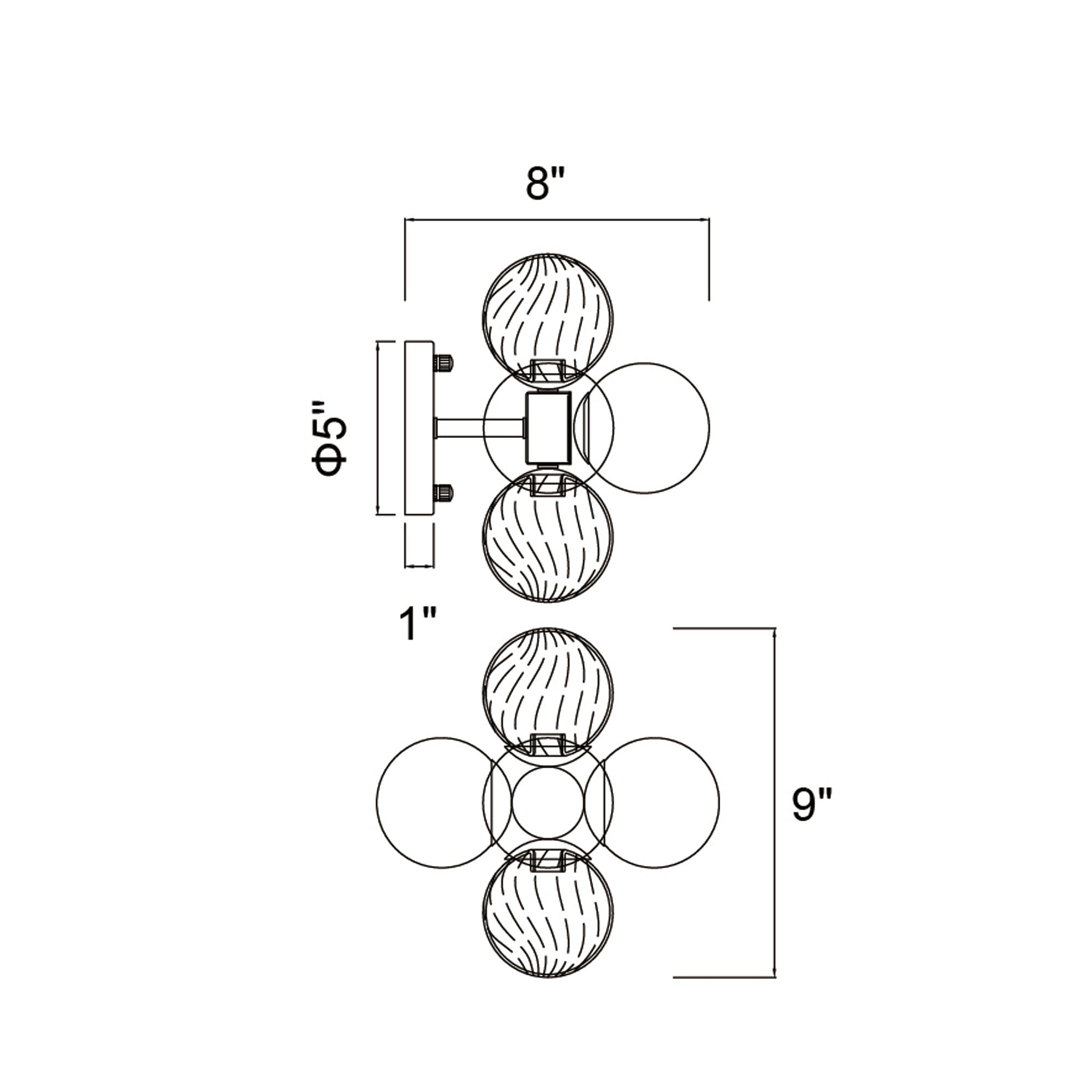 Pallocino 3 Light 9in Chrome Wall Sconce - CWI Lighting
