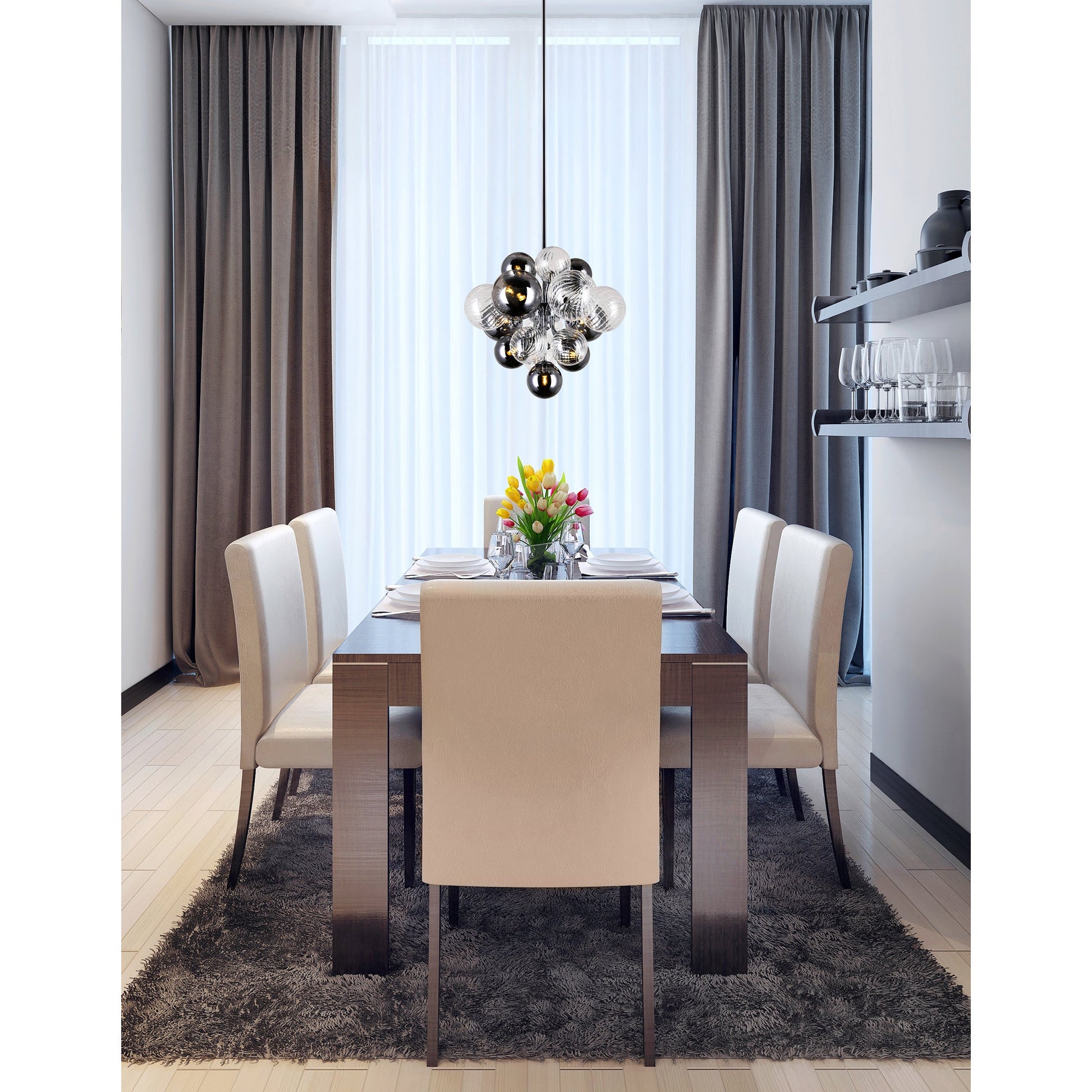 Pallocino 8 Light 16in Chrome Chandelier - CWI Lighting