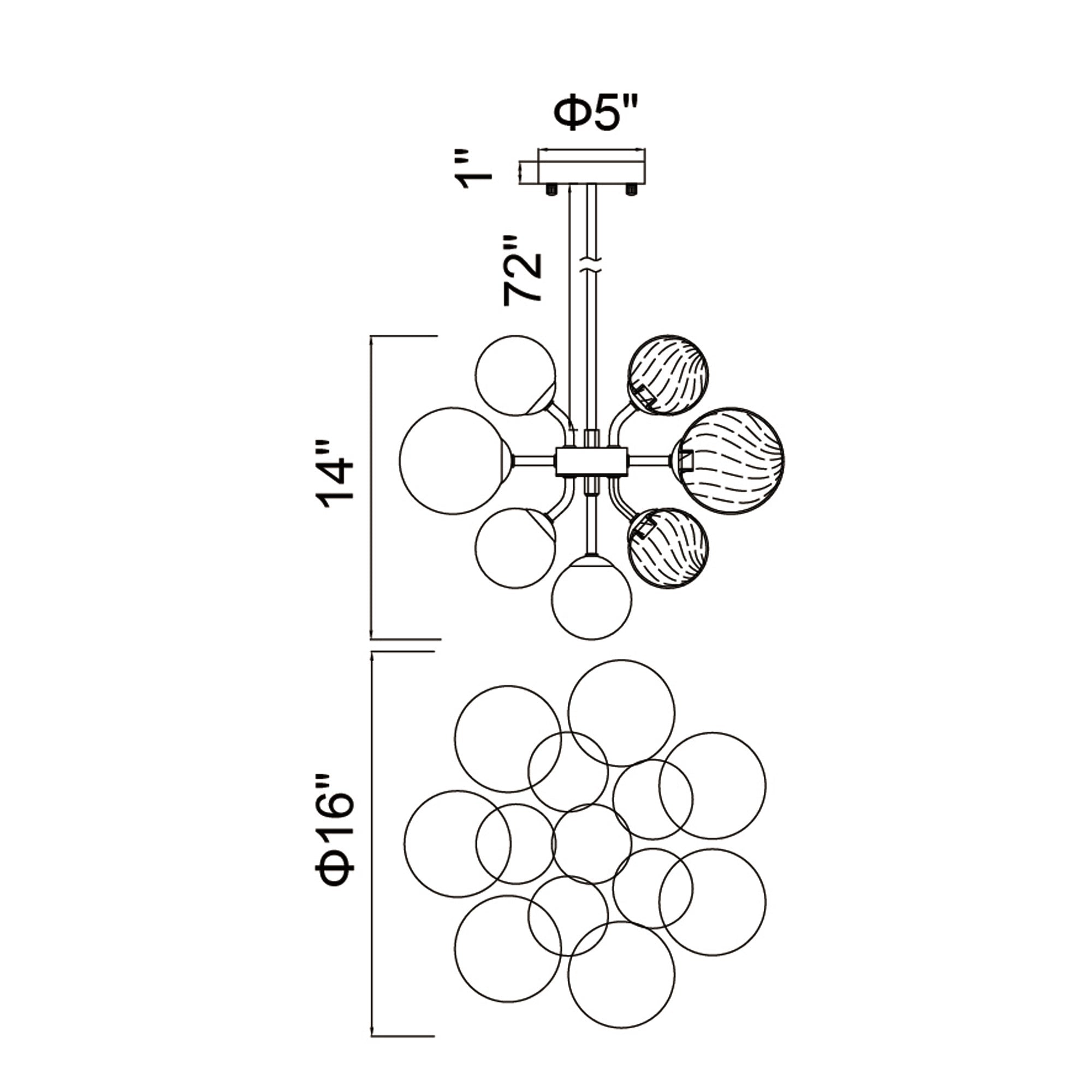 Pallocino 8 Light 16in Chrome Chandelier - CWI Lighting