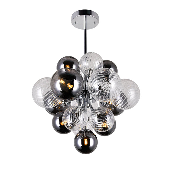 Pallocino 8 Light 16in Chrome Chandelier - CWI Lighting