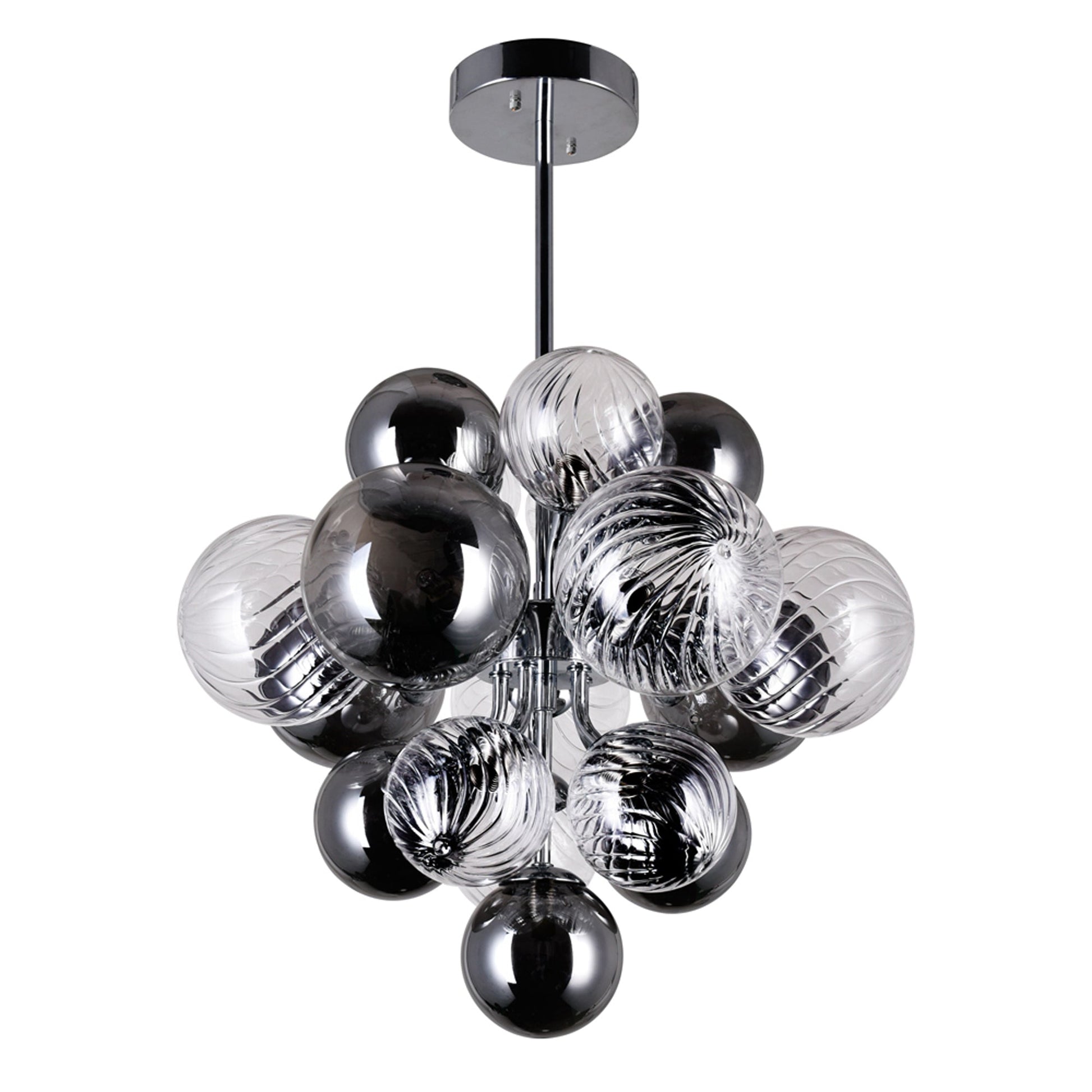 Pallocino 8 Light 16in Chrome Chandelier - CWI Lighting