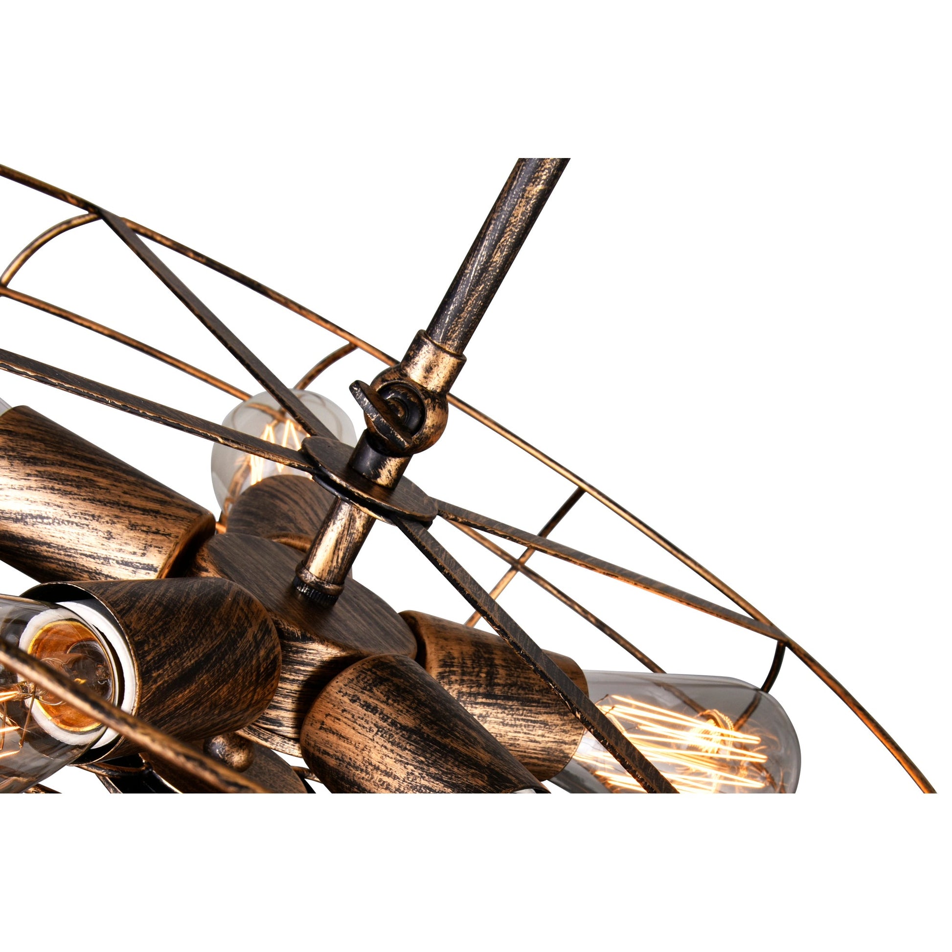 Pamela 5 Light 19in Antique Copper Flush Mount - CWI Lighting