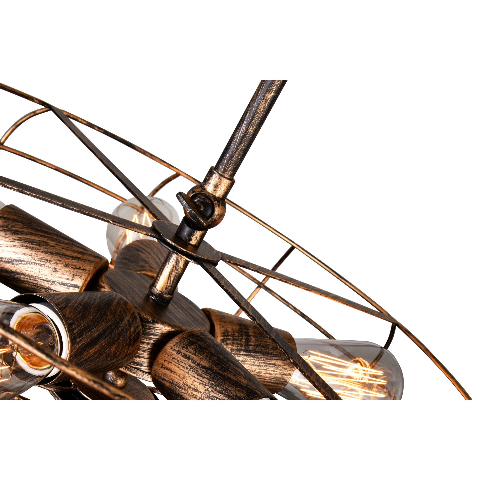 Pamela 5 Light 19in Antique Copper Flush Mount - CWI Lighting