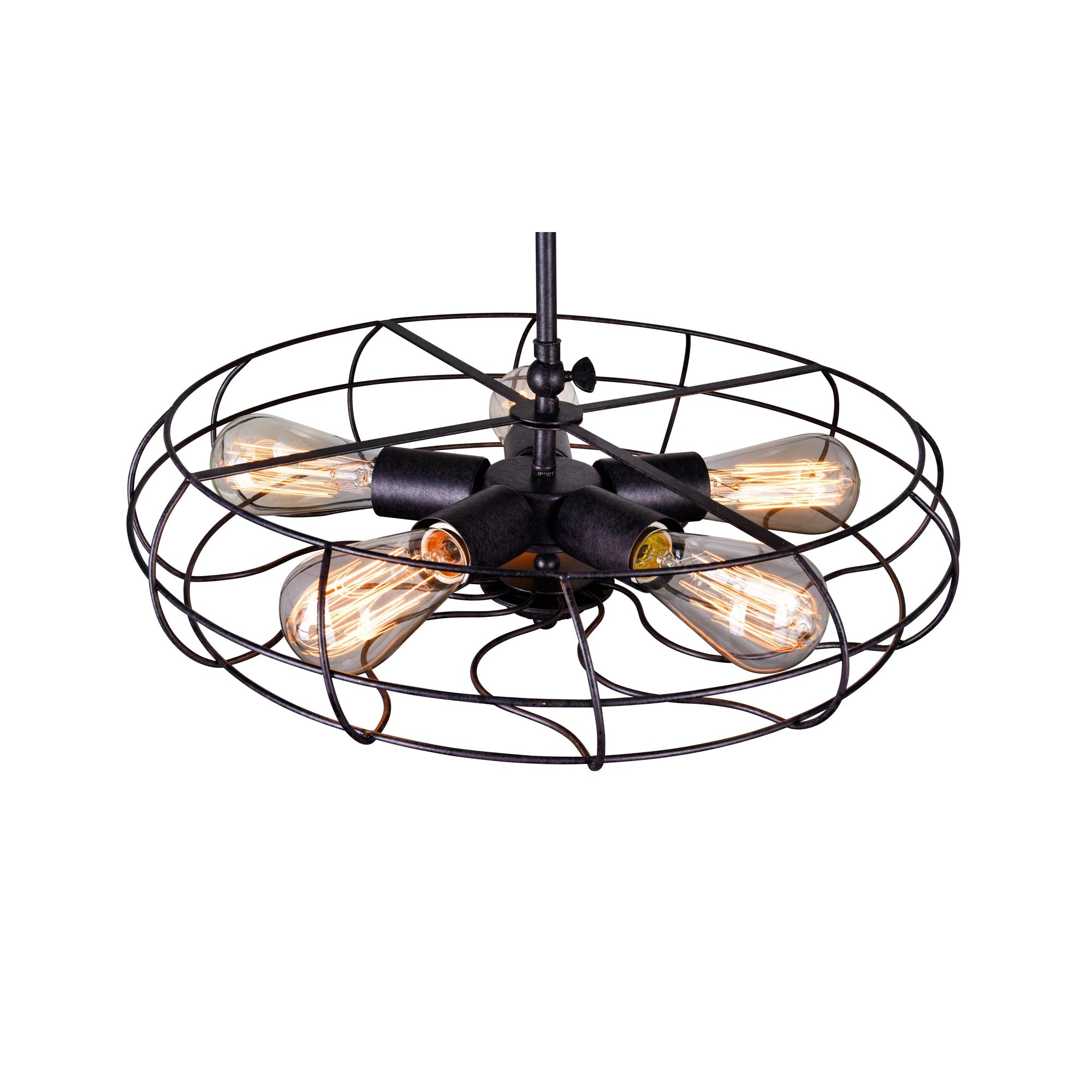Pamela 5 Light 19in Rust Flush Mount - CWI Lighting