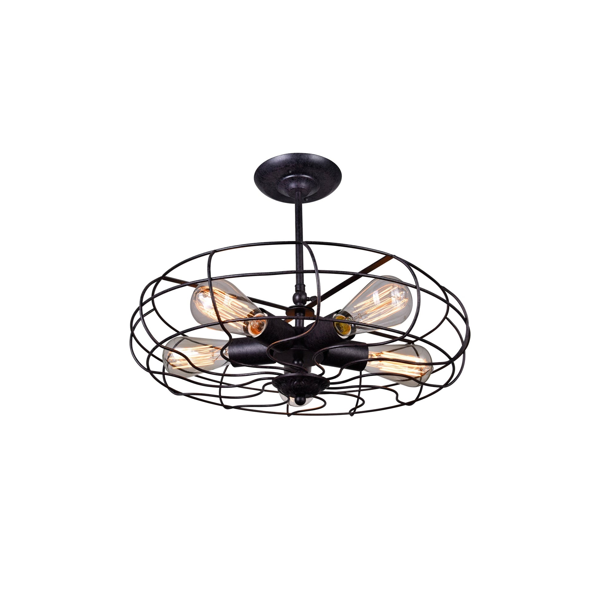 Pamela 5 Light 19in Rust Flush Mount - CWI Lighting