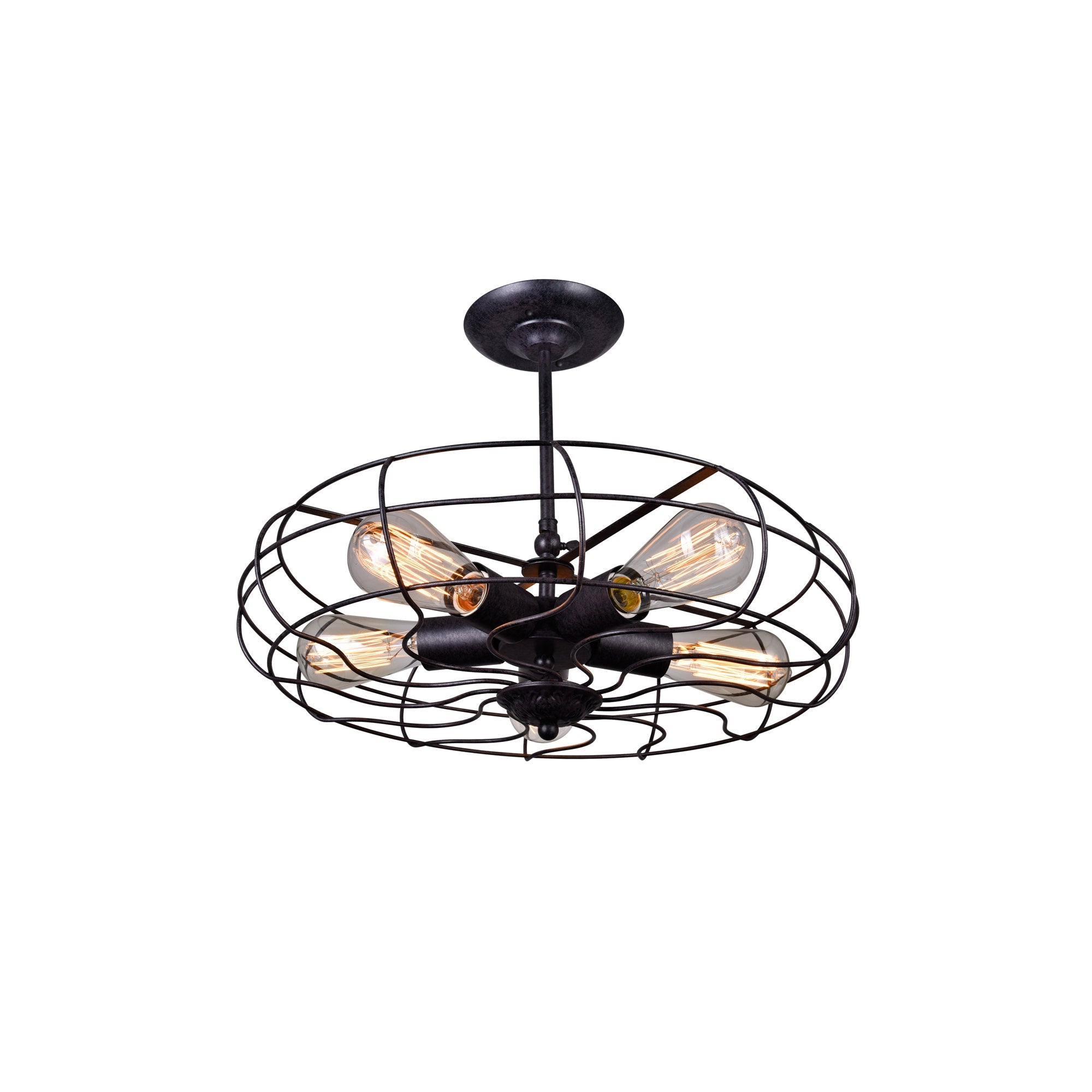 Pamela 5 Light 19in Rust Flush Mount - CWI Lighting