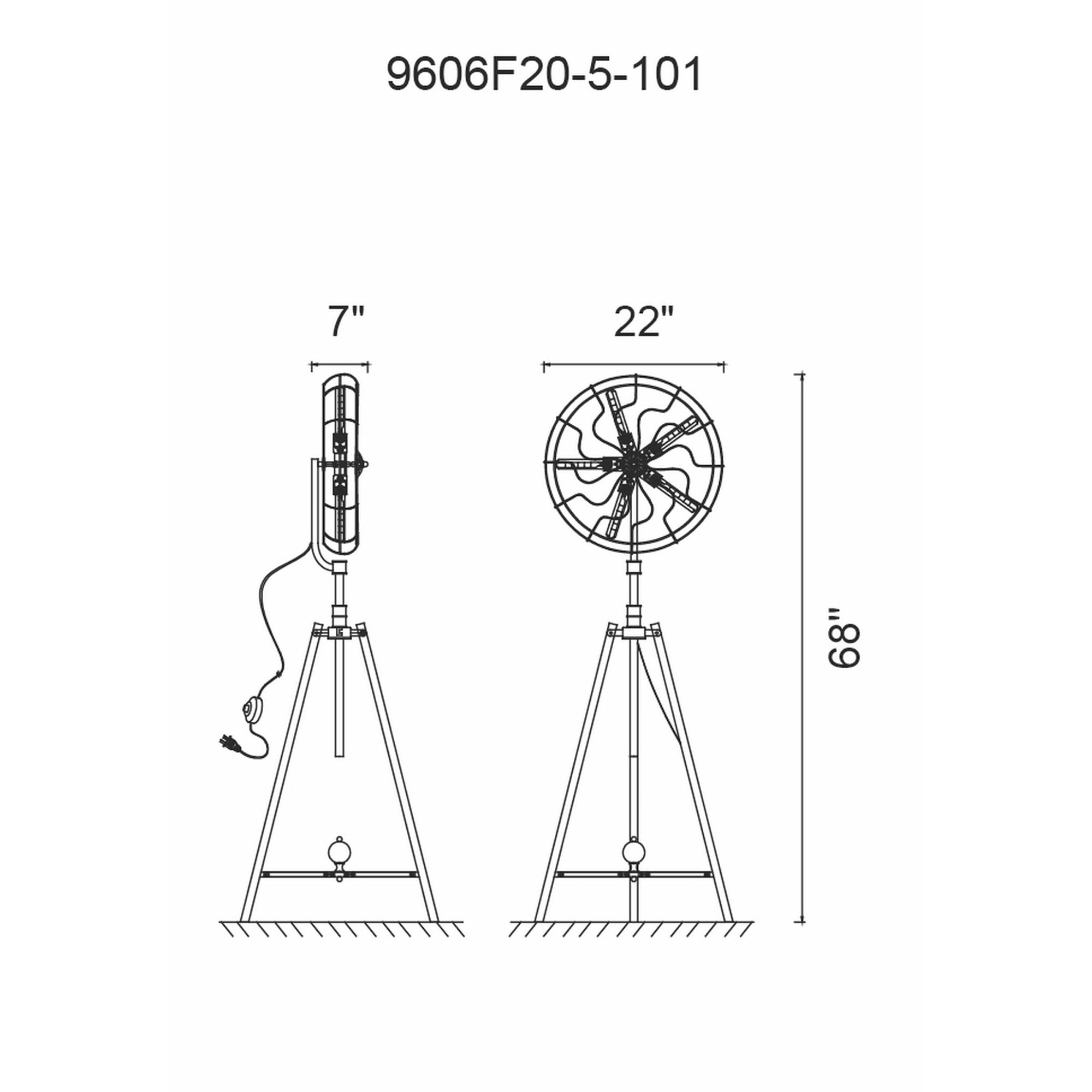 Pamela 5 Light Floor Lamp With Black Finish - CWI Lighting