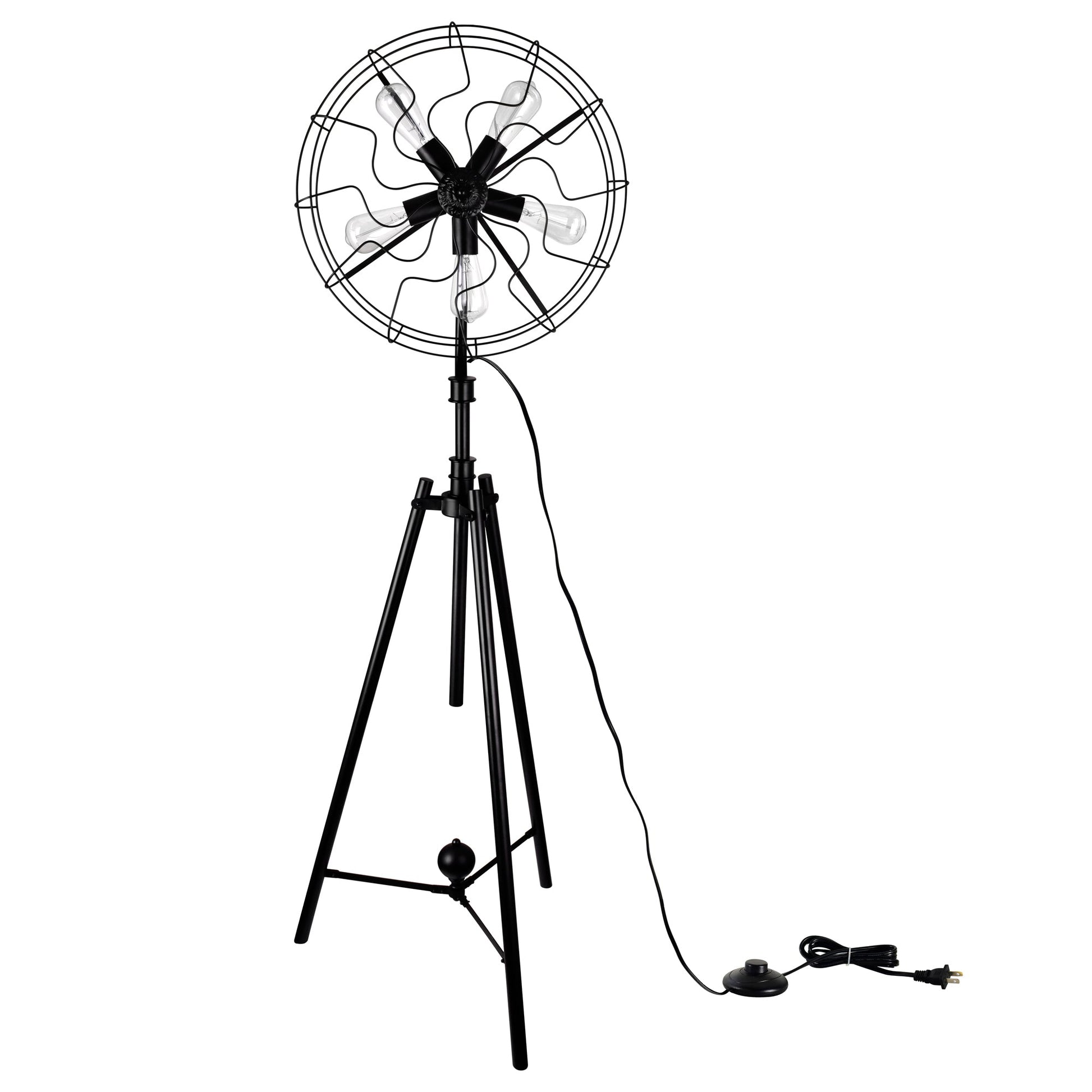 Pamela 5 Light Floor Lamp With Black Finish - CWI Lighting