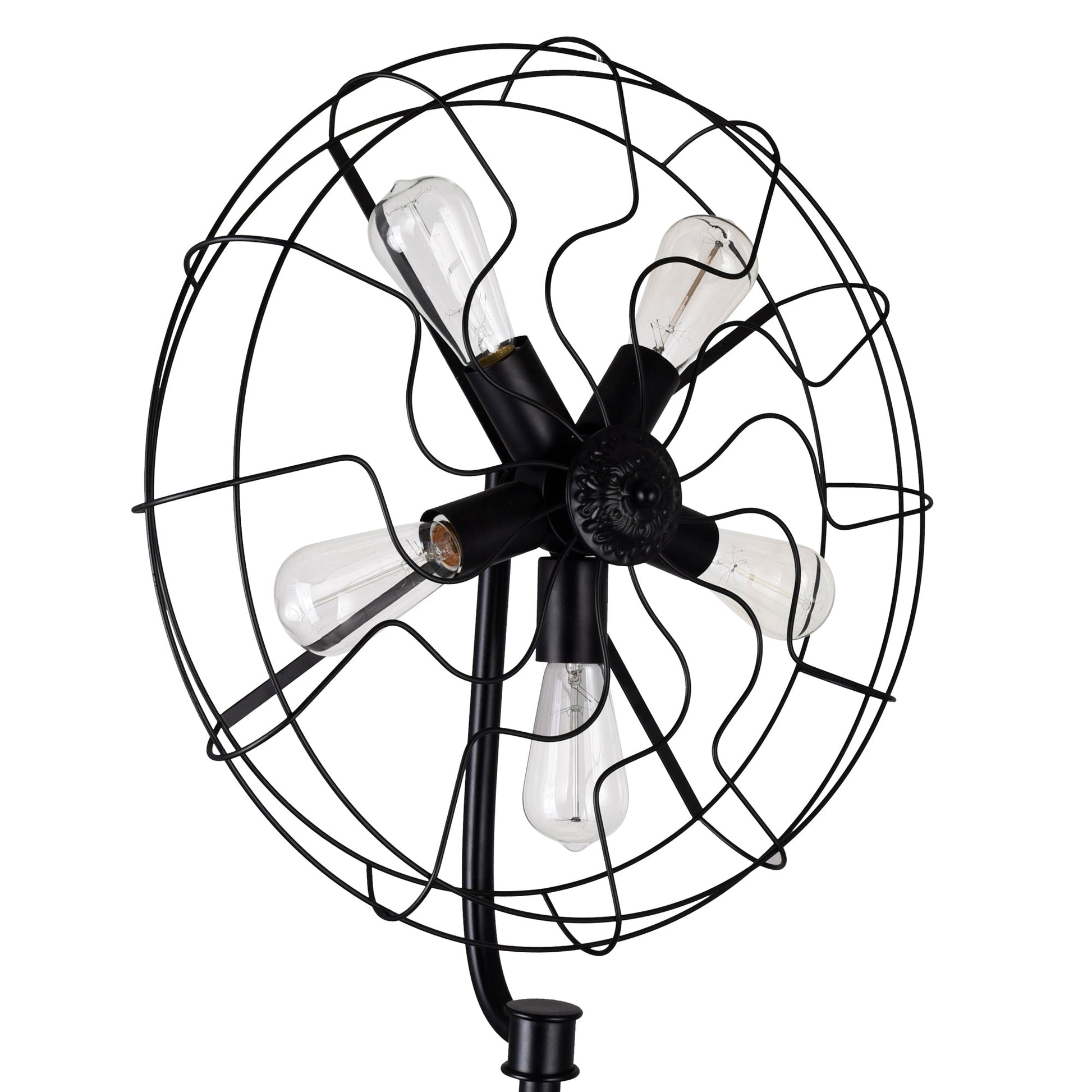 Pamela 5 Light Floor Lamp With Black Finish - CWI Lighting