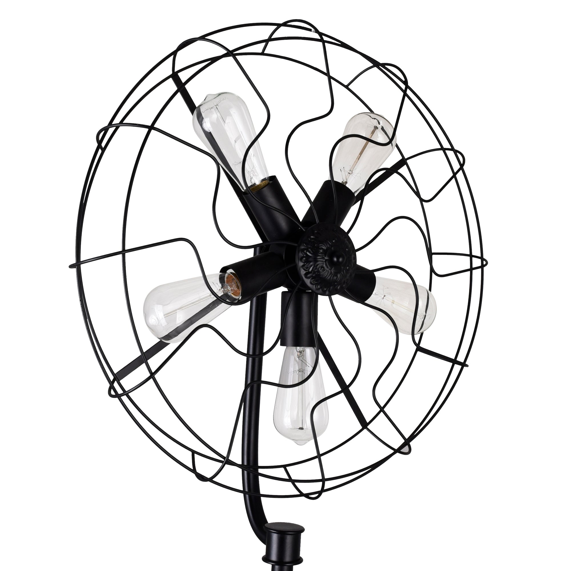 Pamela 5 Light Floor Lamp With Black Finish - CWI Lighting