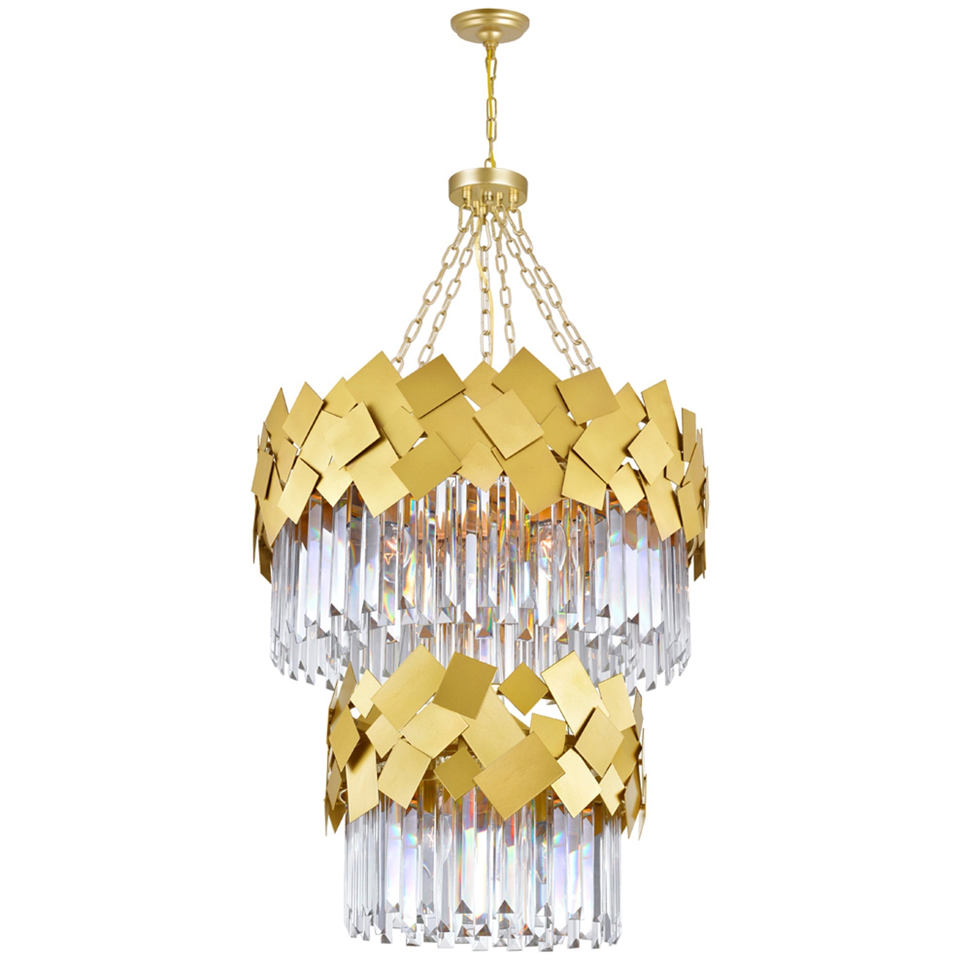 Panache 10 Light Down Chandelier With Medallion Gold Finish - CWI Lighting