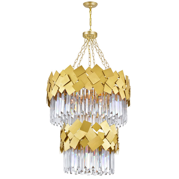 Panache 10 Light Down Chandelier With Medallion Gold Finish - CWI Lighting
