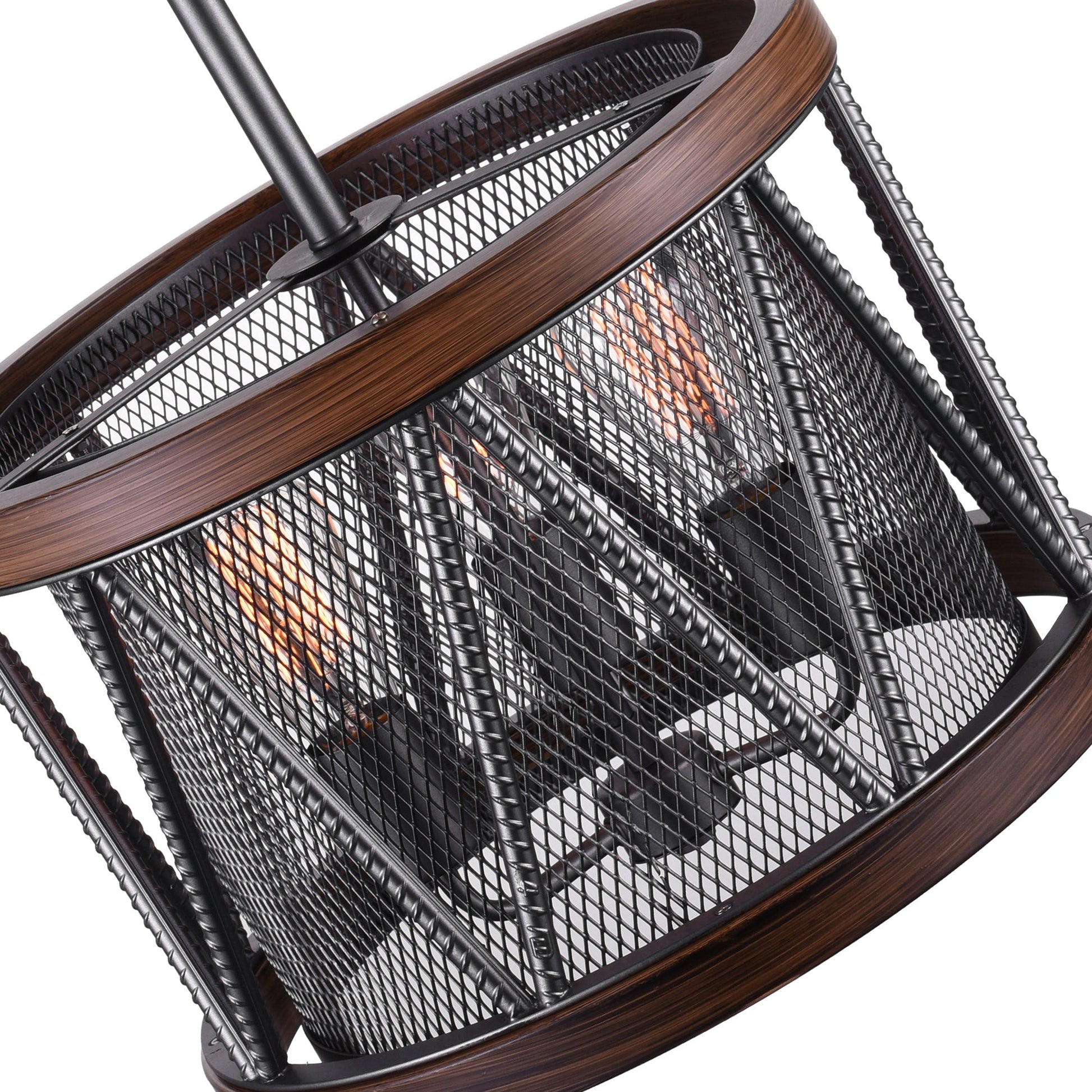 Parsh 3 Light Drum Shade Chandelier With Pewter Finish - CWI Lighting