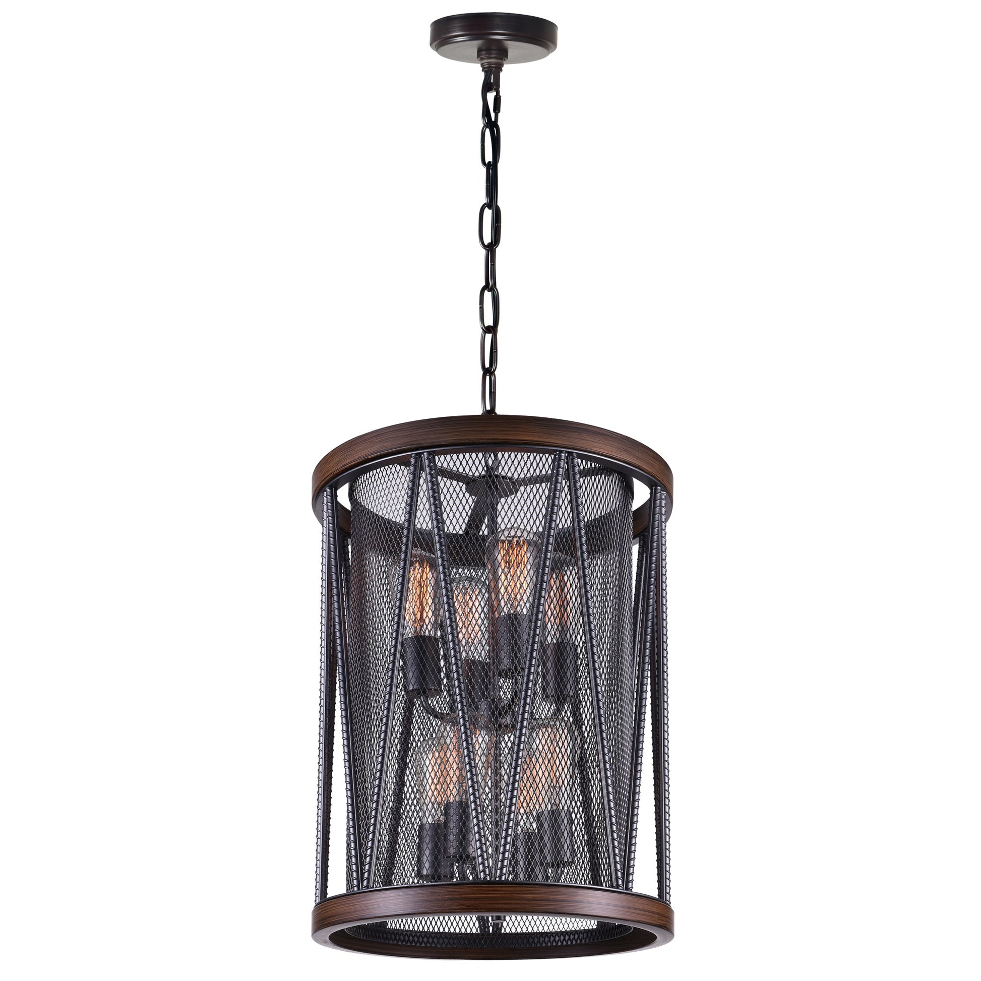 Parsh 8 Light Drum Shade Chandelier With Pewter Finish - CWI Lighting