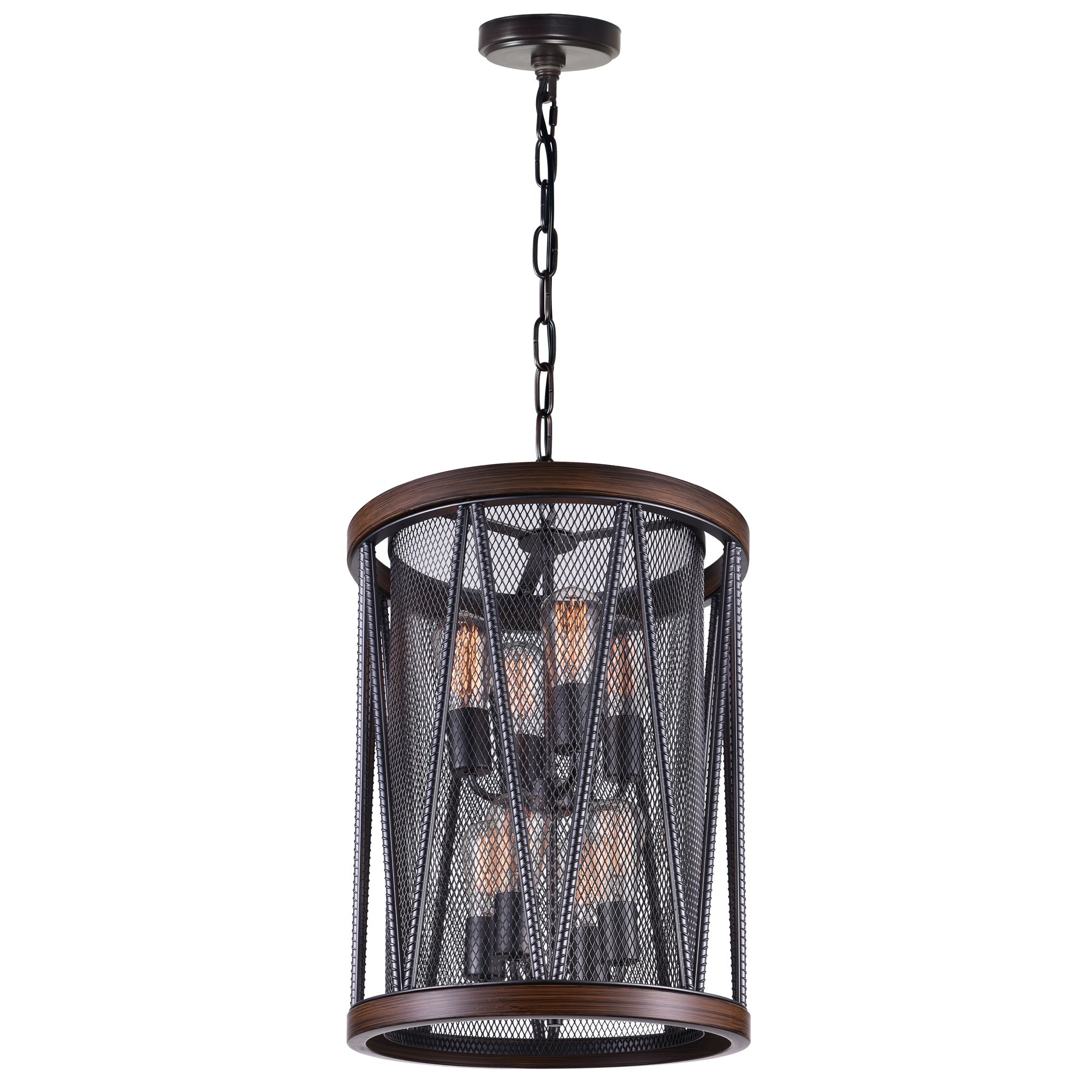 Parsh 8 Light Drum Shade Chandelier With Pewter Finish - CWI Lighting