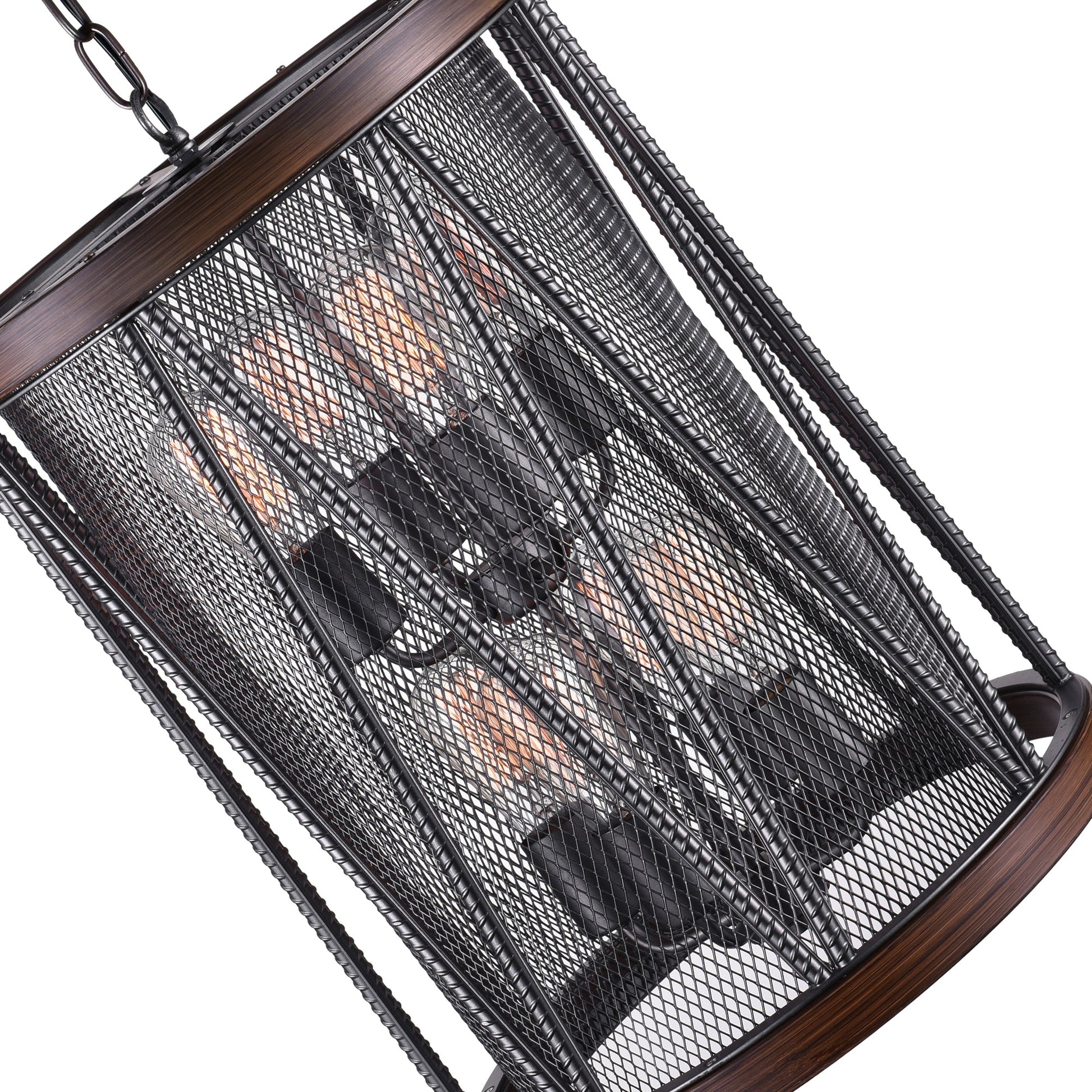 Parsh 8 Light Drum Shade Chandelier With Pewter Finish - CWI Lighting