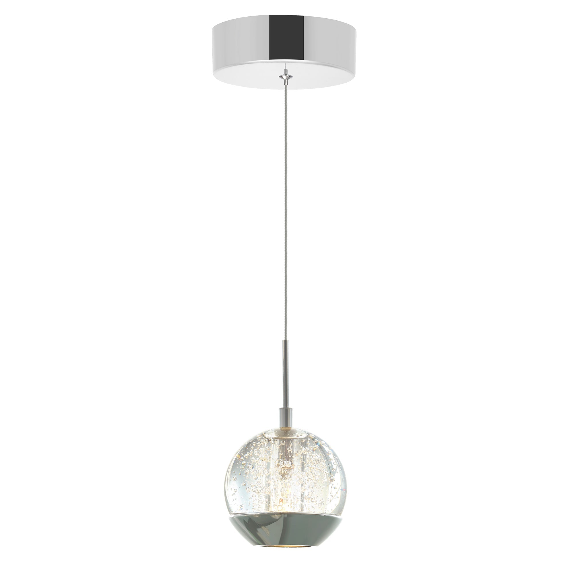 Perrier 1 Light 5in Chrome Down Mini Pendant - CWI Lighting